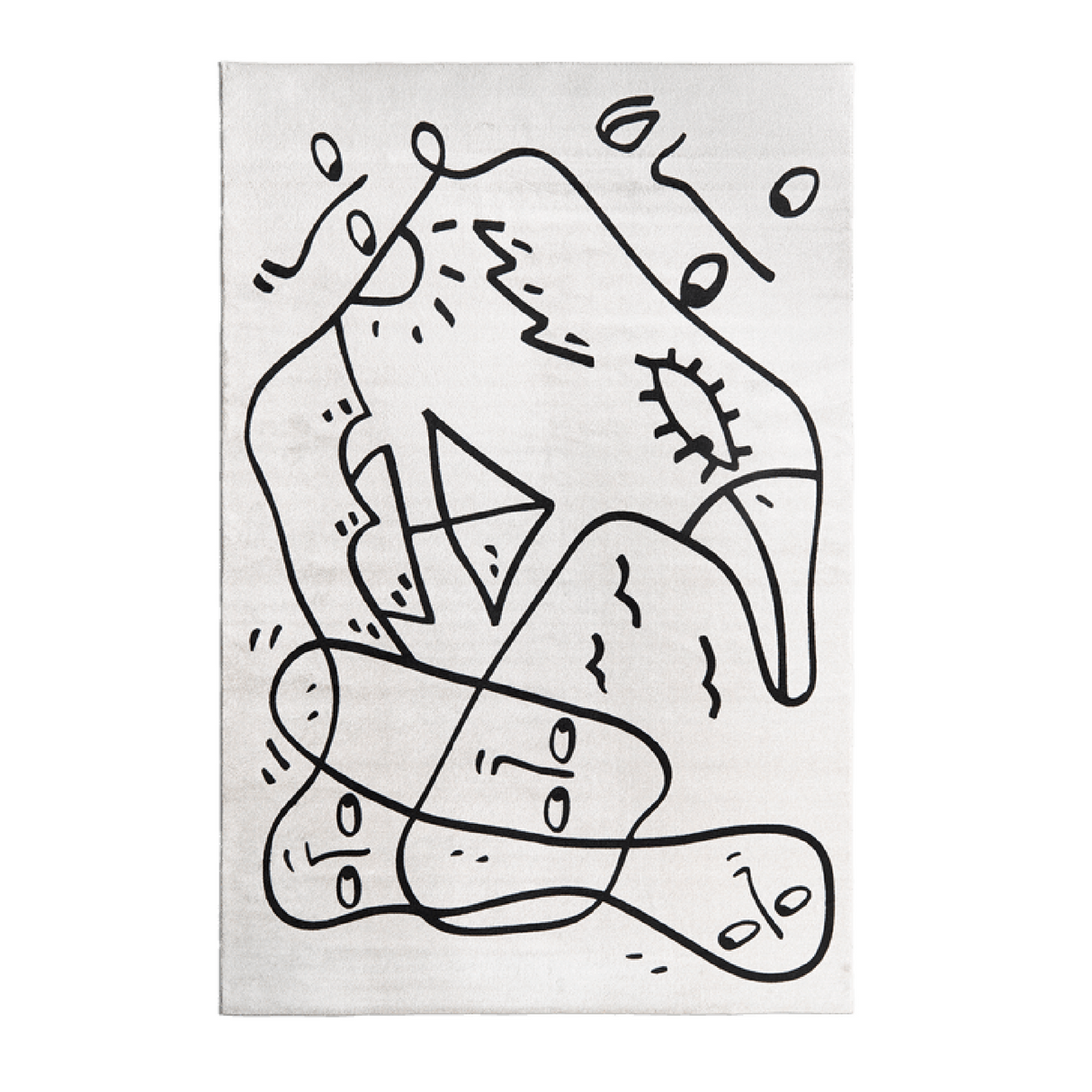 Black & White Rug | Qeeboo Whispering Waves | OROA.com