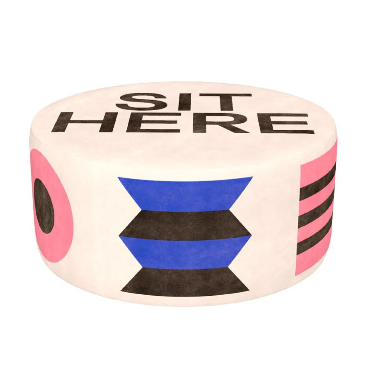 Multicolored Print Pouf | Qeeboo Oggian Sit Here | OROA.com