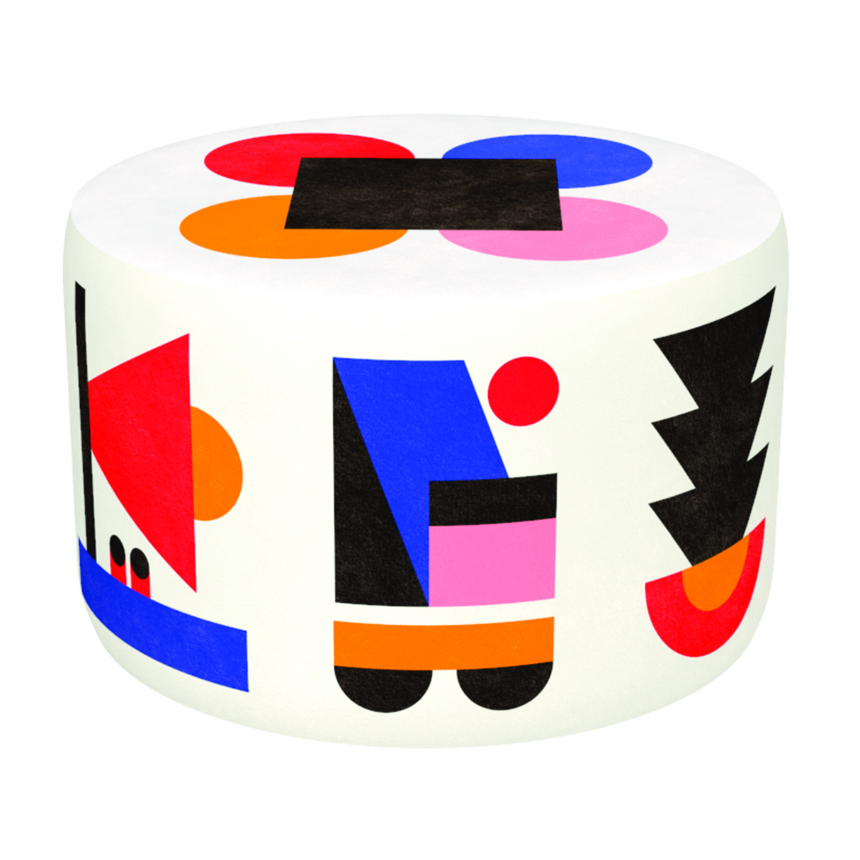 Multicolored Pattern Pouf M | Qeeboo Oggian Home Design | OROA.com