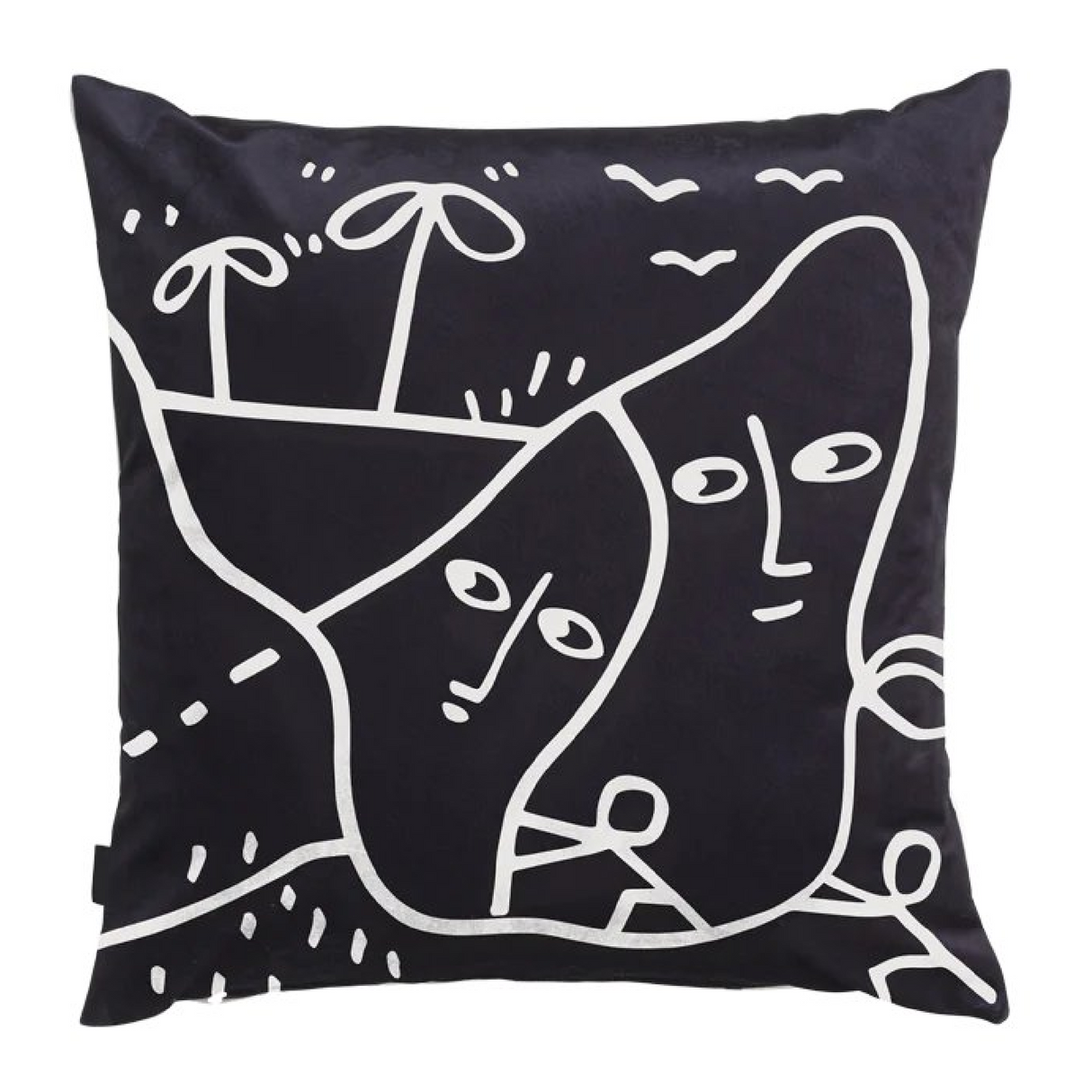 Black Drawn Pillow | Qeeboo Peaceful Place | OROA.com