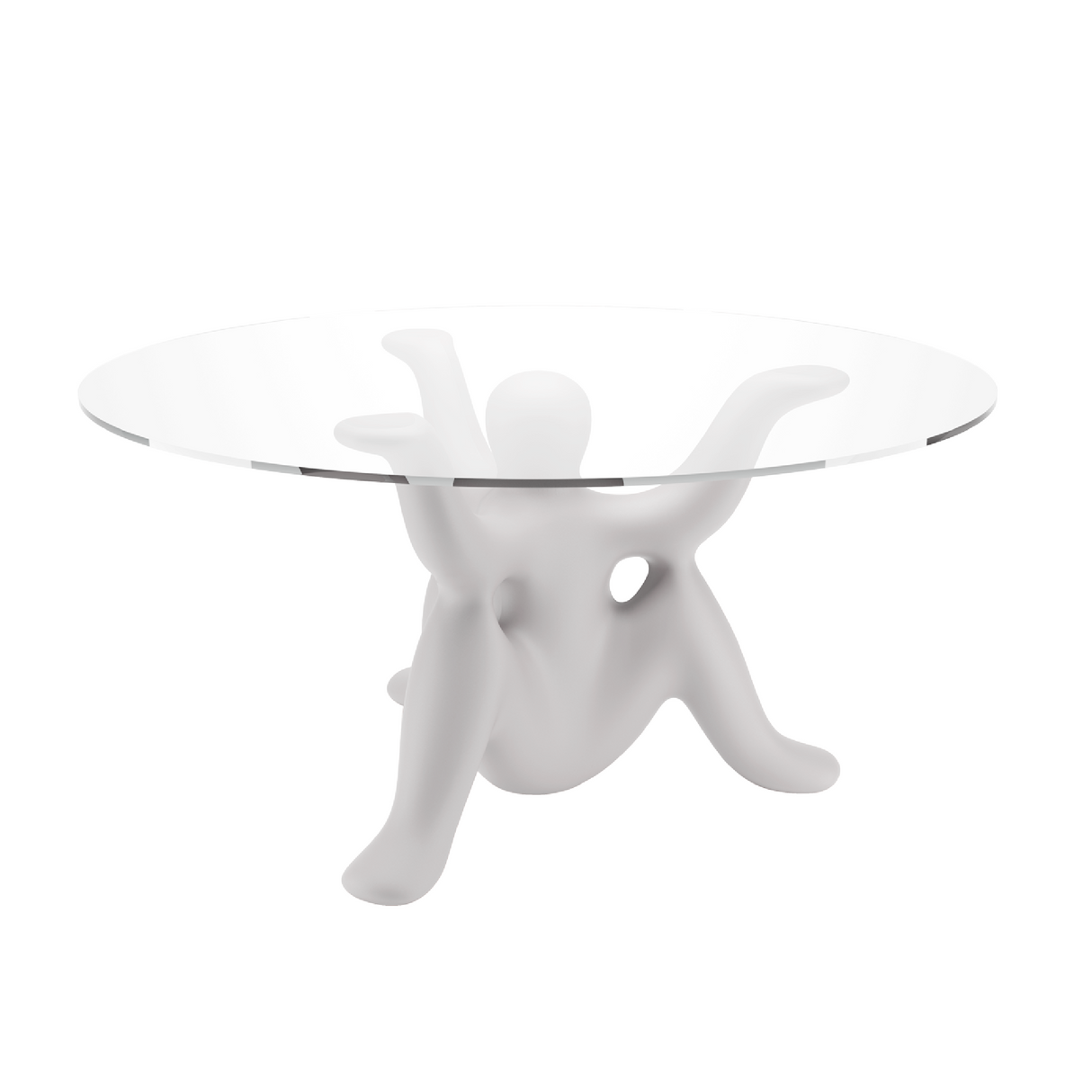 Sculptural Glass-Top Table | Qeeboo Helpyourself | OROA.com