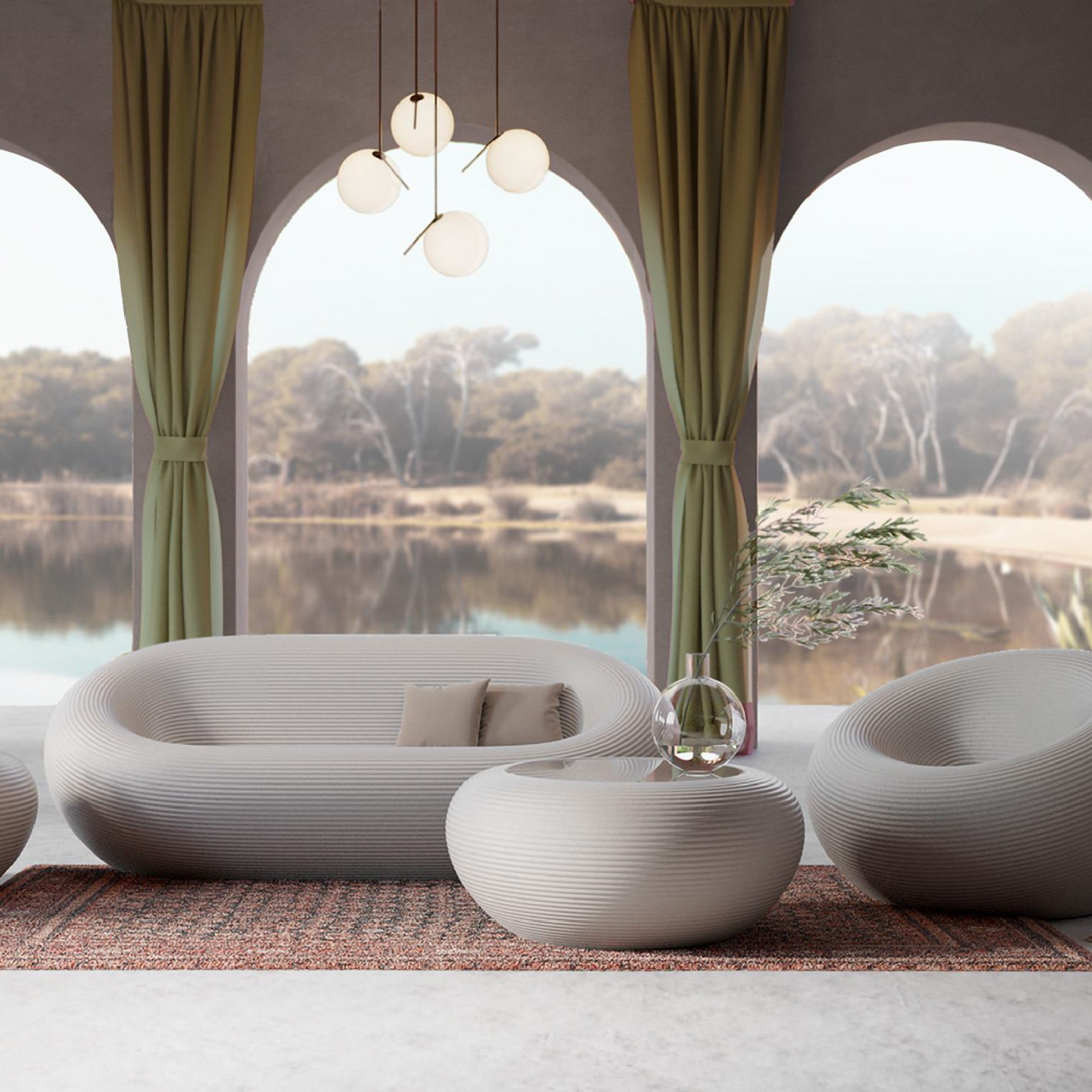 Modern Oblong Outdoor Sofa | Qeeboo Nami | OROA.com