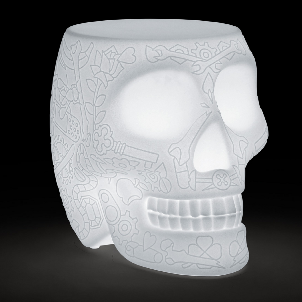 Skull Stool with Rechargeable LED Lamp | Qeeboo Mexico | OROA.com