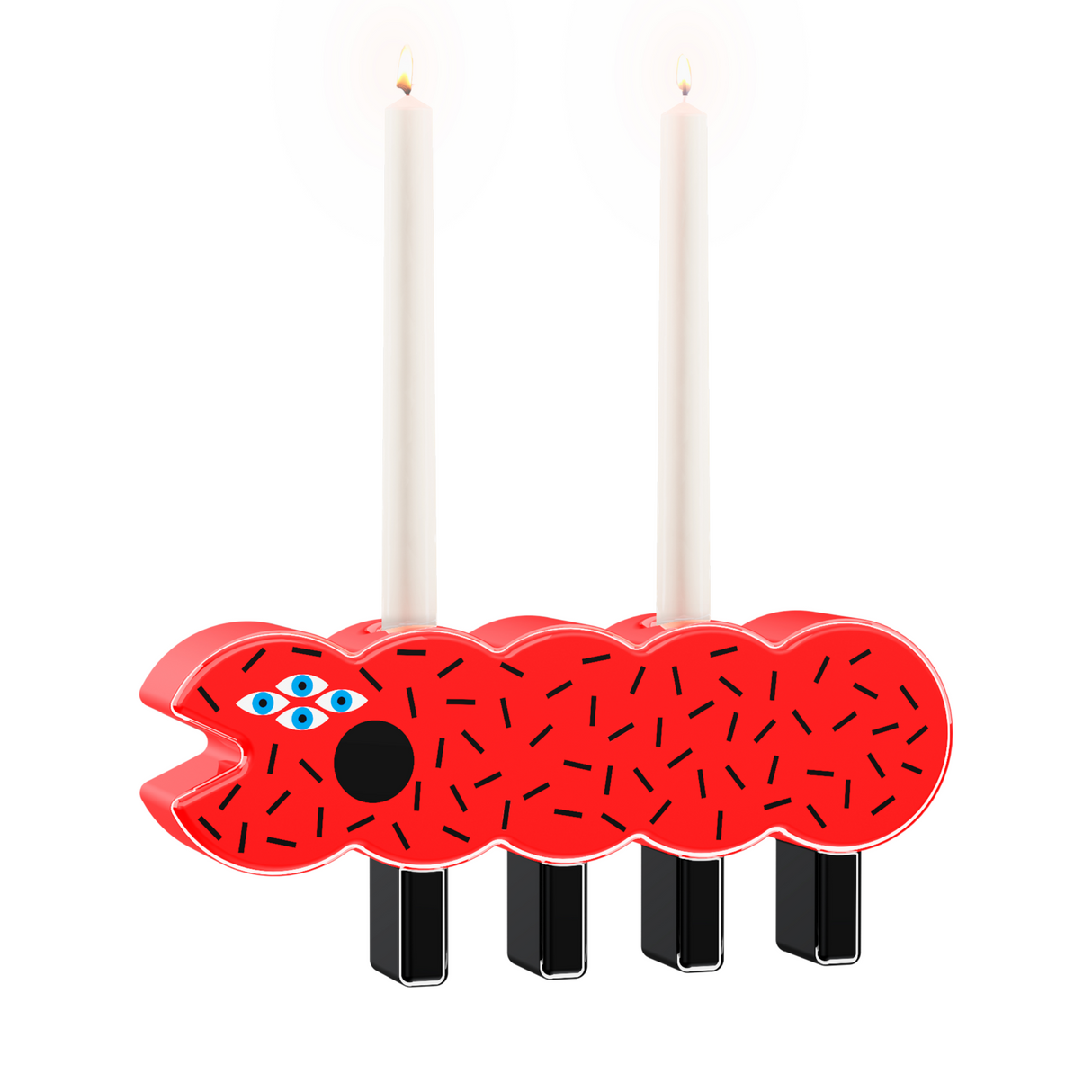 Red Caterpillar Candlestick | Qeeboo Brucoloco | OROA.com