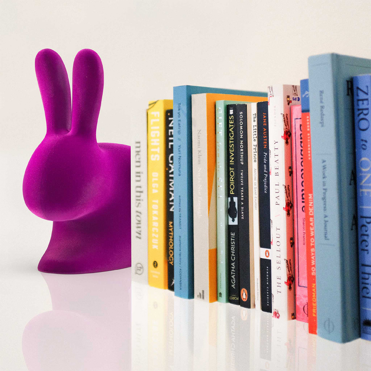 Velvet Sculptural Book End XS | Qeeboo Rabbit | OROA.com