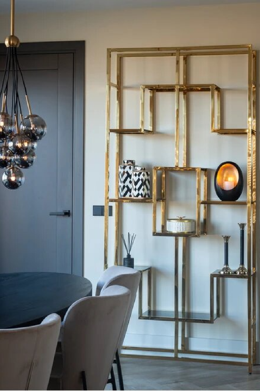 Geometrical Gold Cabinet | Richmond Interiors Magnus | Oroa.com