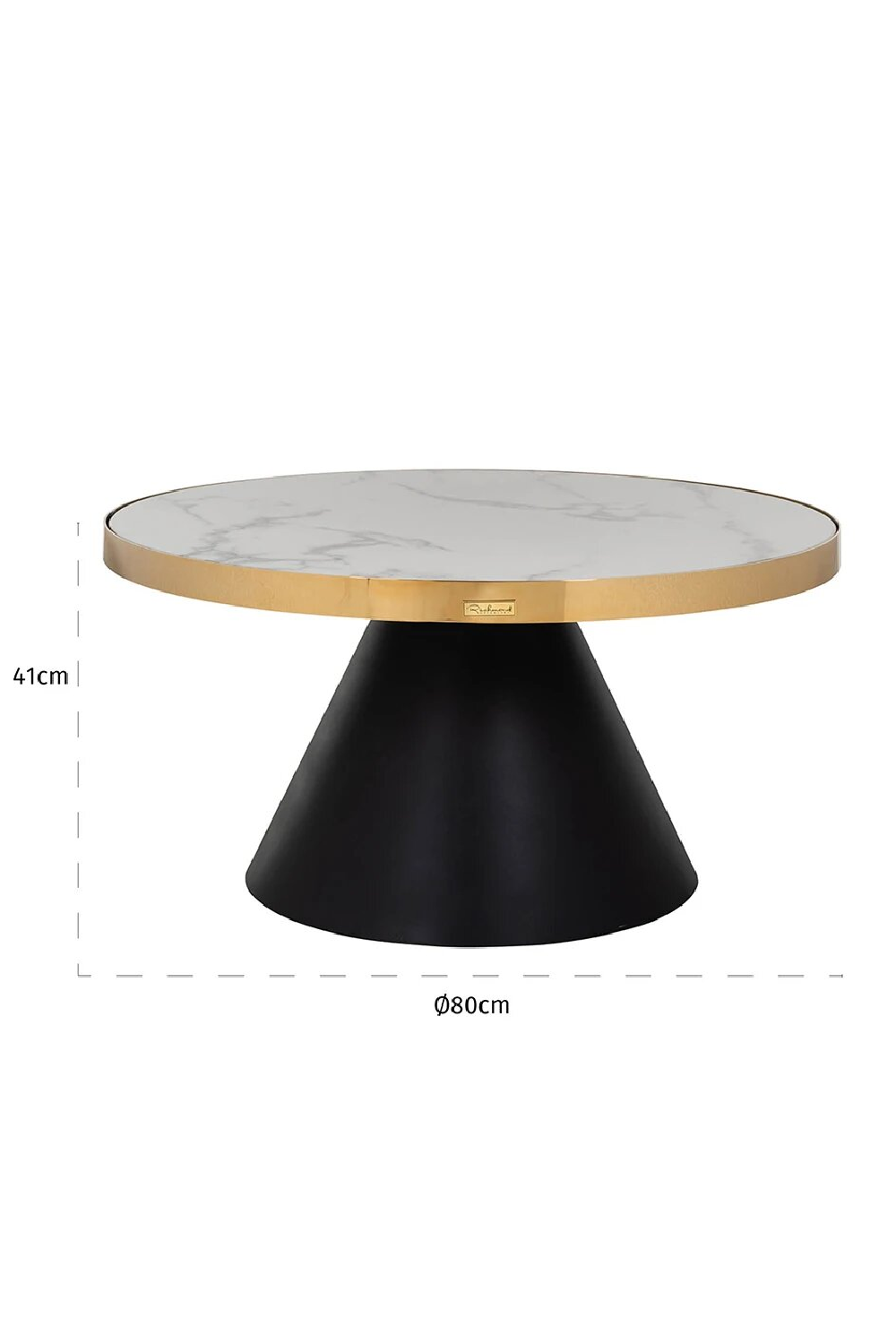 Gold Framed Marble Pedestal Coffee Table | Richmond Interiors Odin | OROA.com