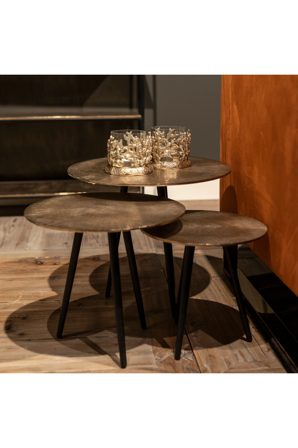 Round Aluminum Coffee Table Set (3) | Richmond Interiors Vittorio | Oroa.com