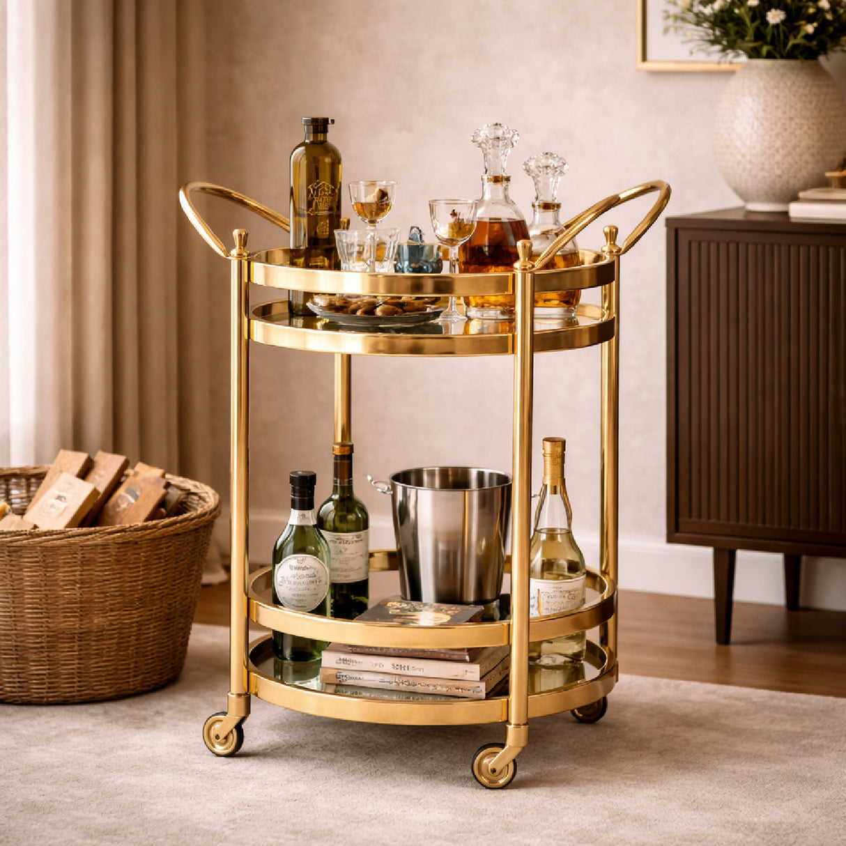 Round Gold Trolley | Oroa.com