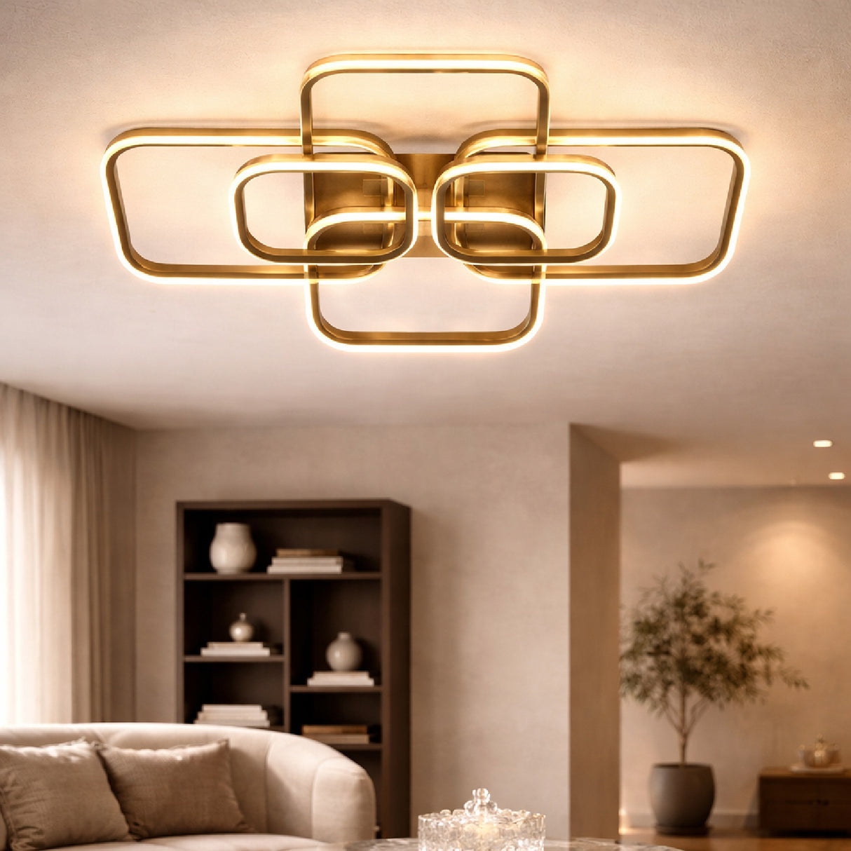 Golden Squares Modern Ceiling Light | Oroa.com