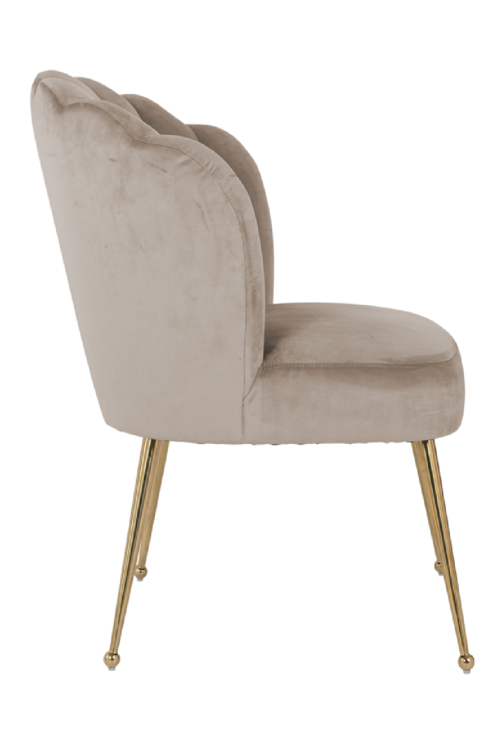 Scalloped Khaki Velvet Chair | Richmond Interiors Pippa | Oroa.com