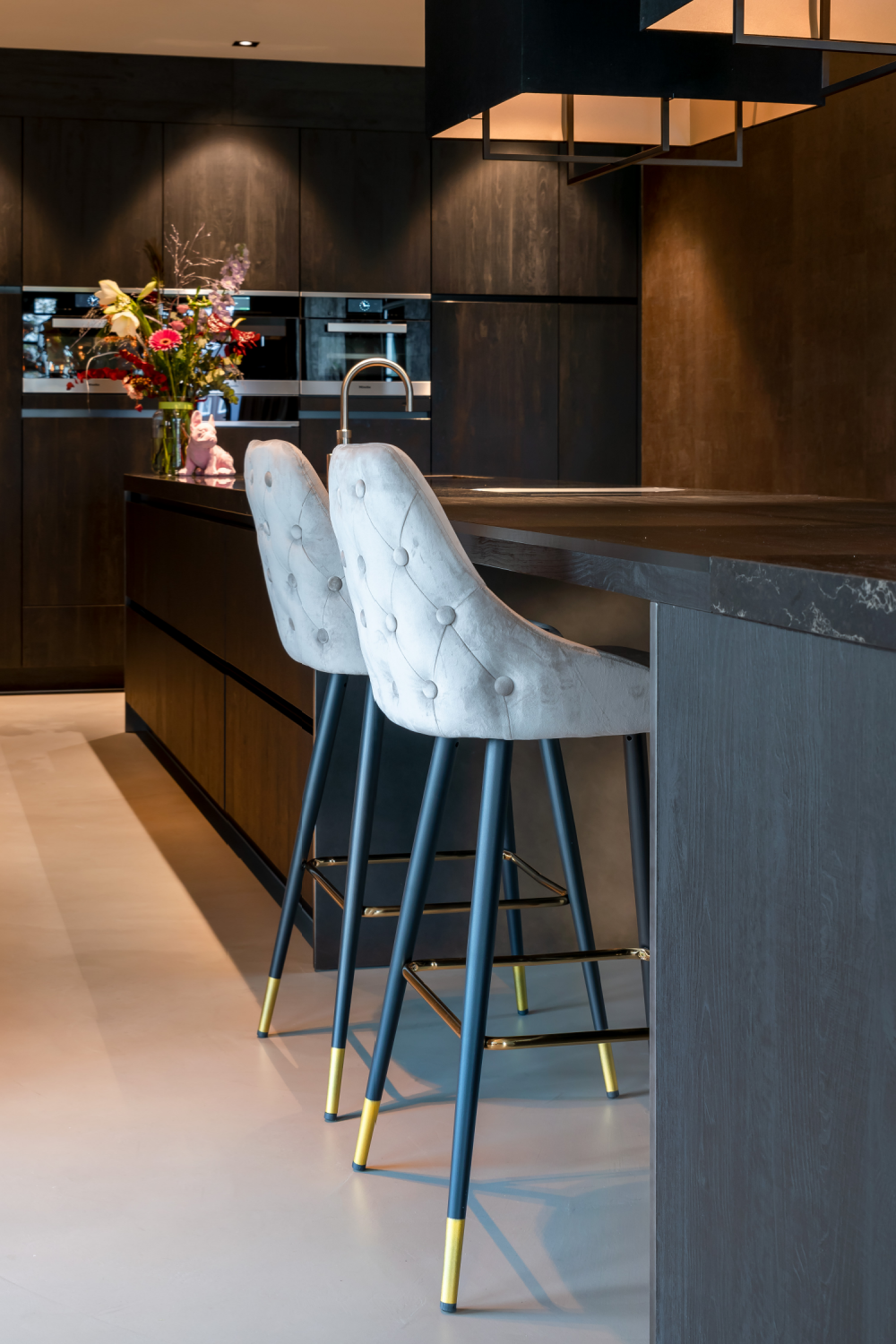 Velvet Gold Accent Bar Stool | Richmond Interiors Imani | Oroa.com