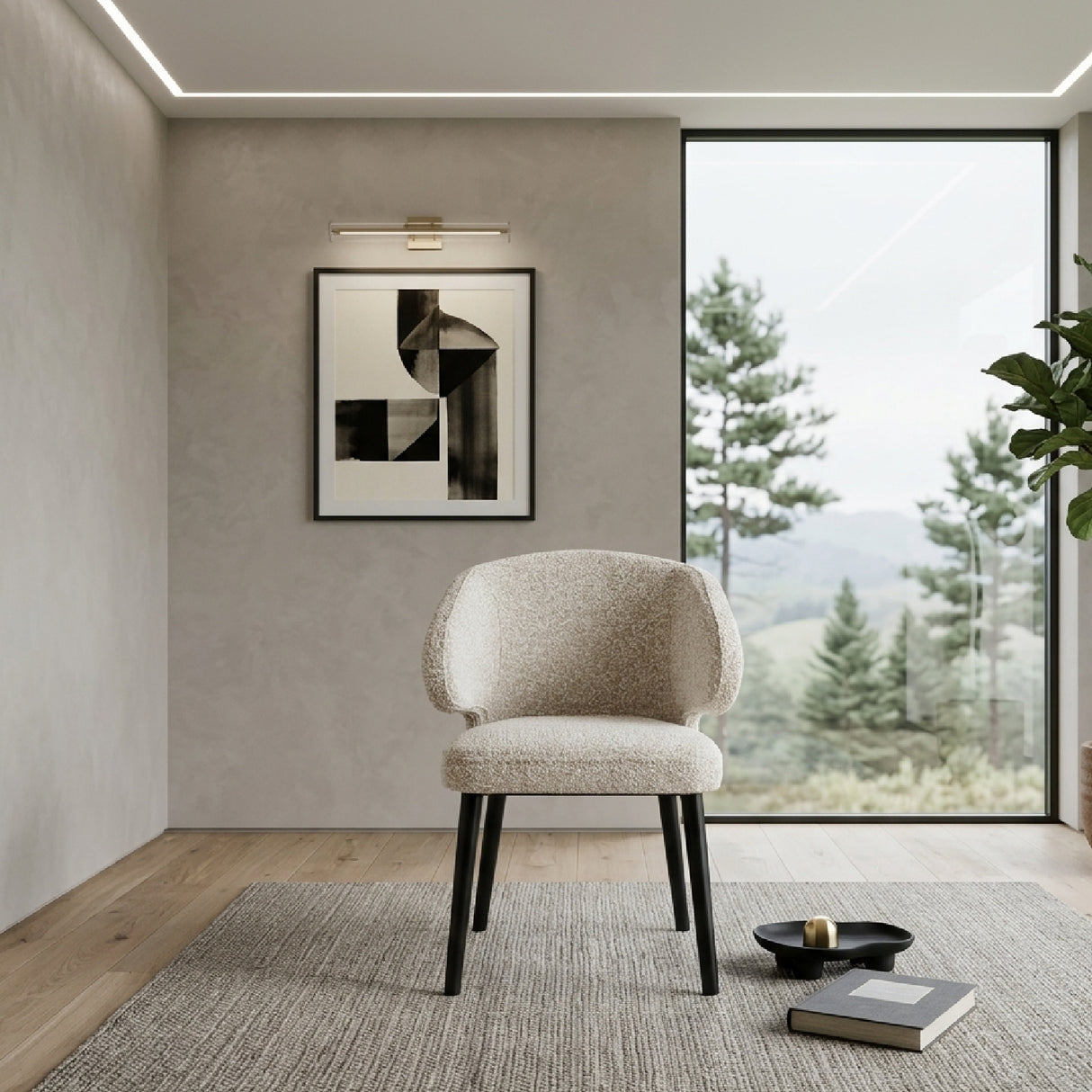White Boucle Modern Dining Chair | Oroa.com
