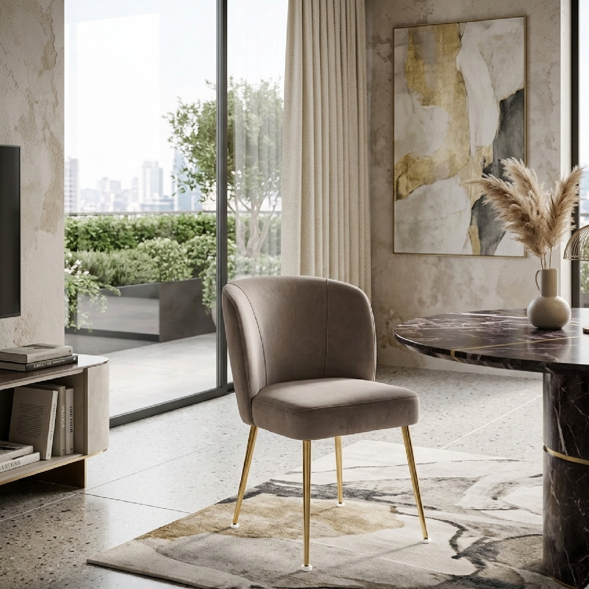 Curved Back Modern Dining Chair | Oroa.com