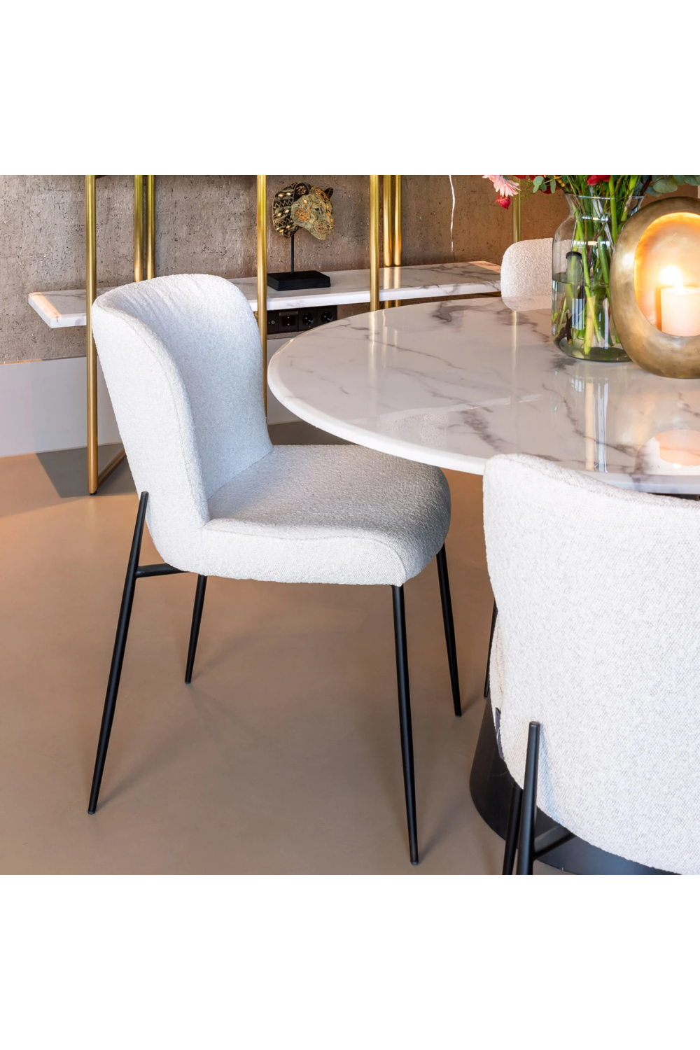 Minimalist White Bouclé Chair | Richmond Interiors Darby | OROA.com