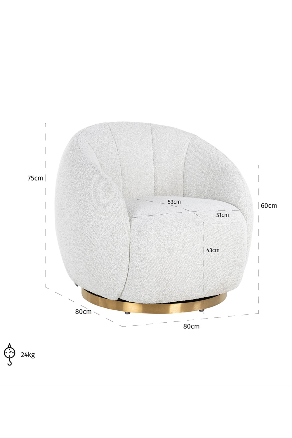 Round Swivel Easy Chair | Richmond Interiors Jago | Oroa.com