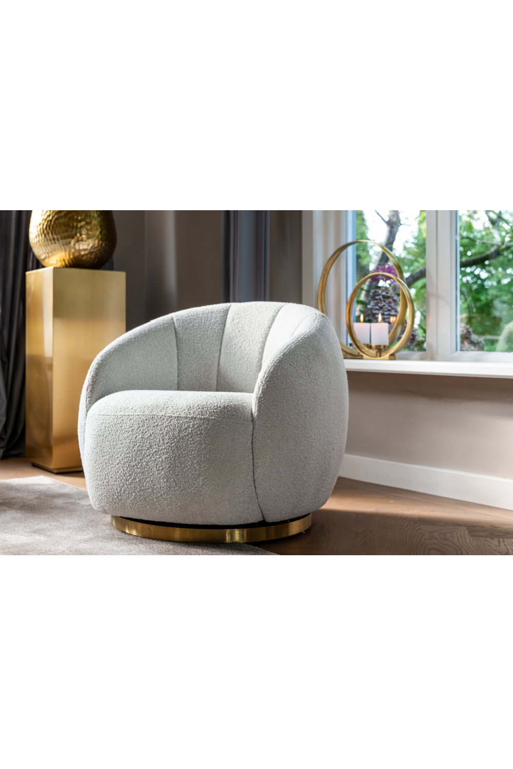 Round Swivel Easy Chair | Richmond Interiors Jago | Oroa.com