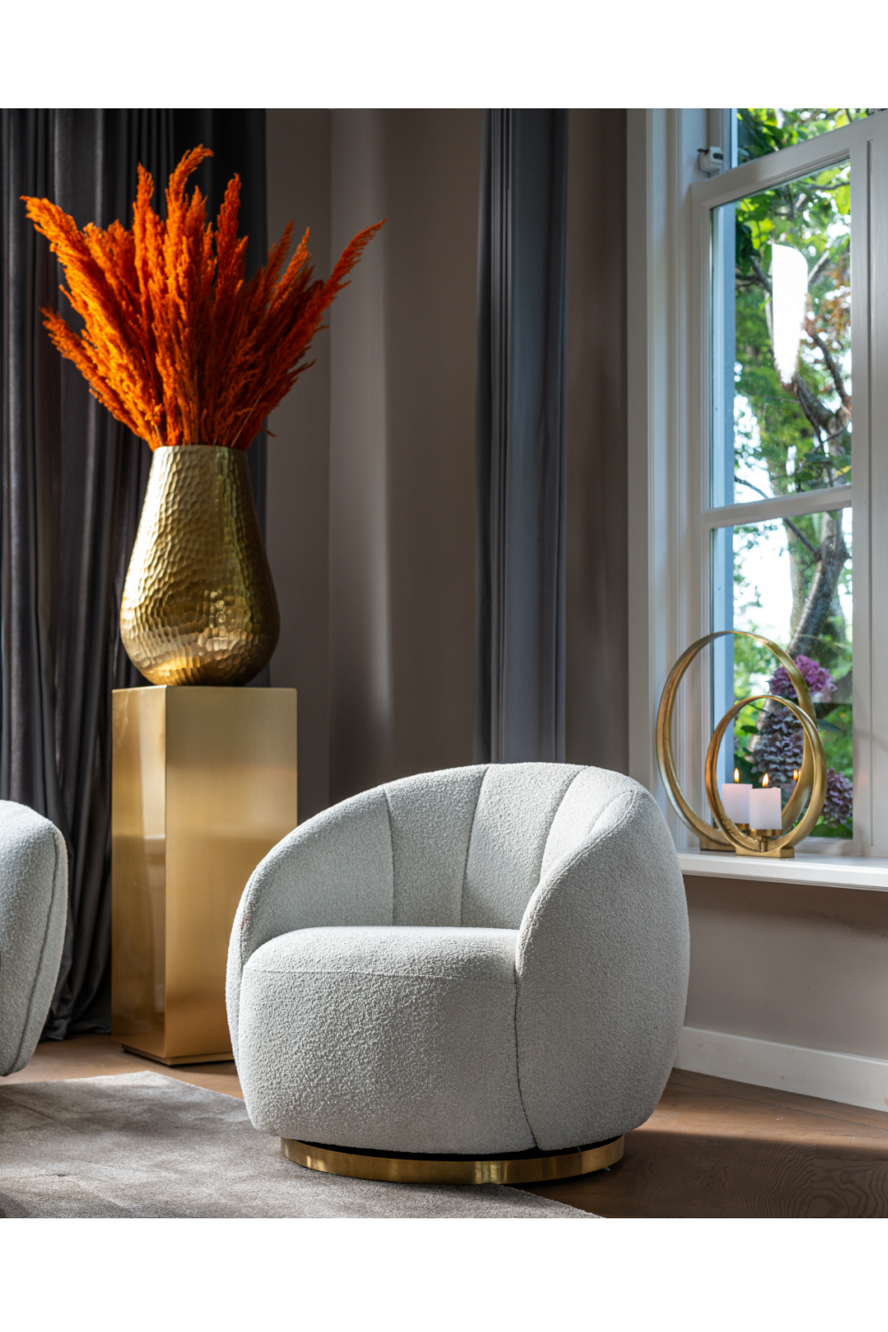 Round Swivel Easy Chair | Richmond Interiors Jago | Oroa.com