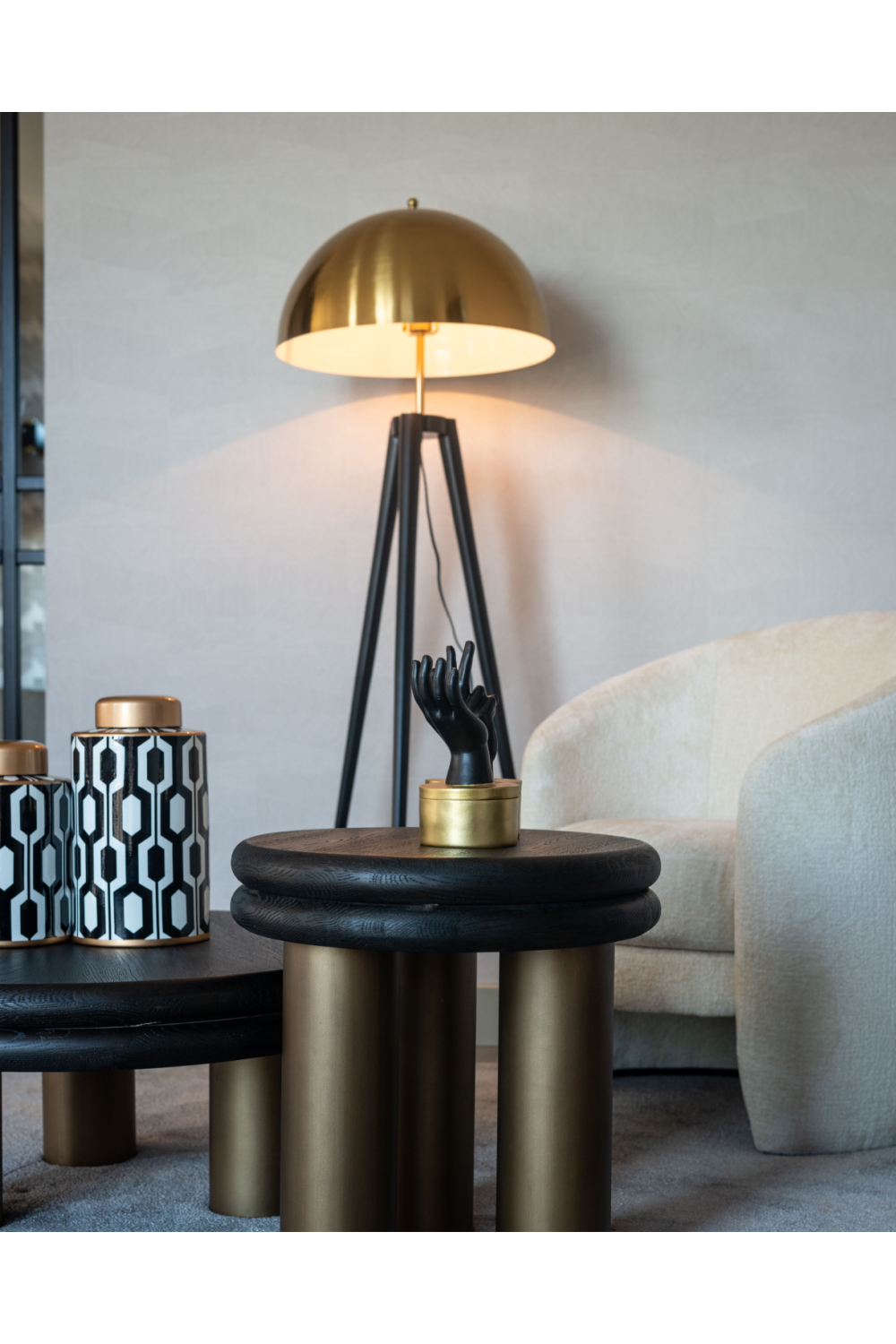 Metal Tripod Coffee Table | Richmond Interiors Macaron | Oroa.com