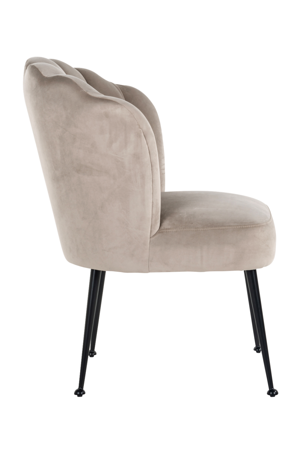 Scalloped Khaki Velvet Chair | OROA Pippa | Oroa.com