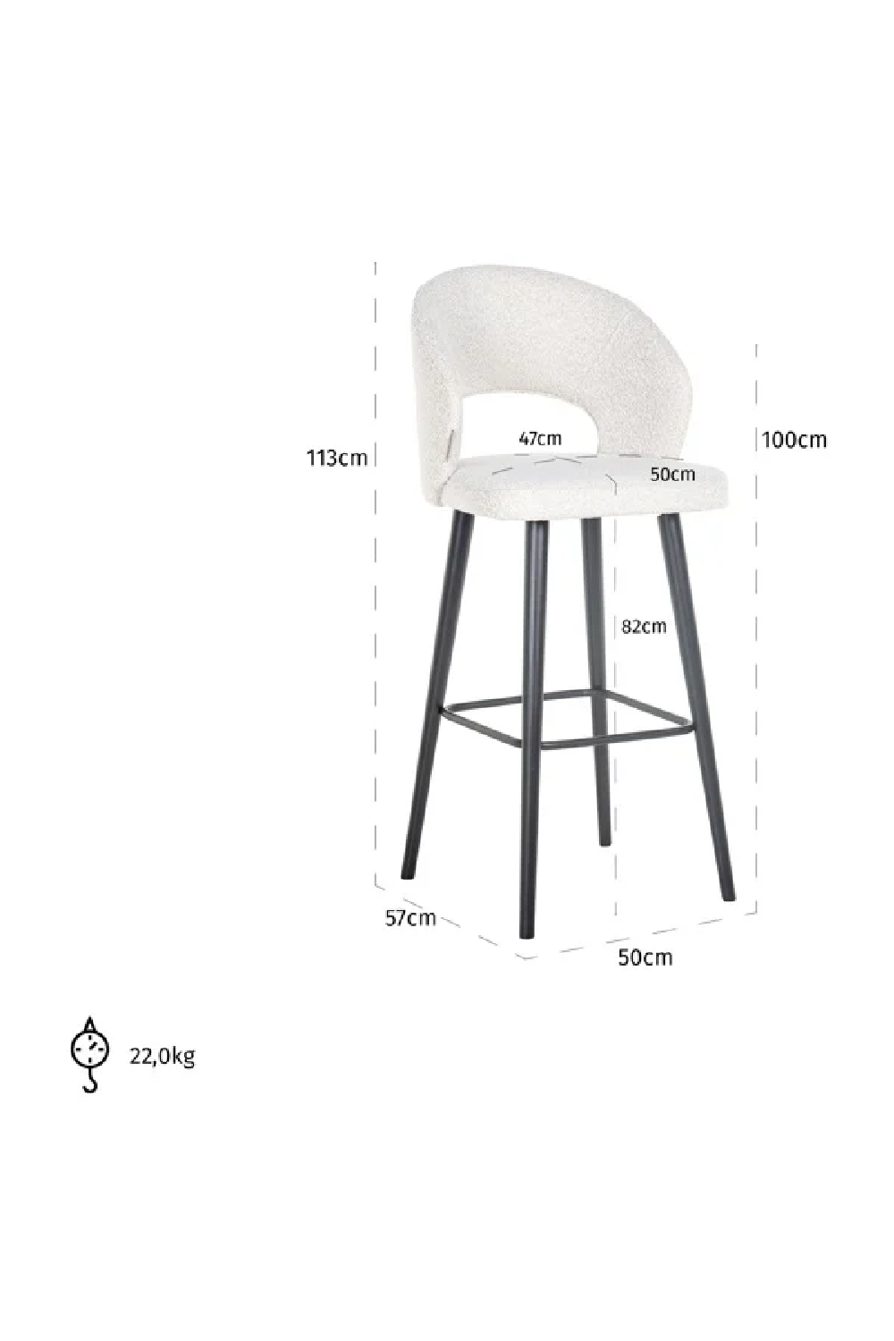 Cut-Out Bar Stool | Richmond Interiors Savoy | Oroa.com
