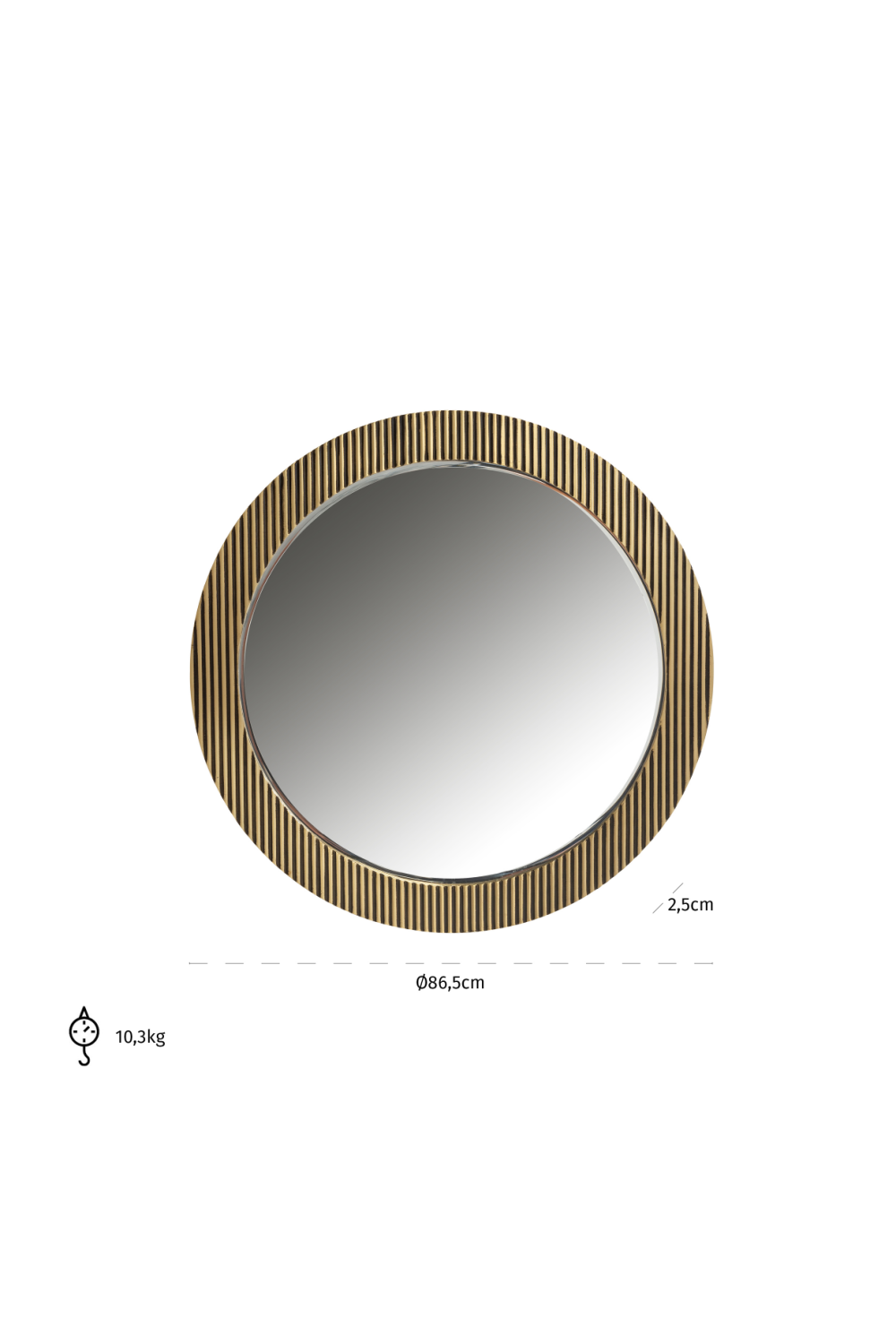 Gold Round Mirror | Richmond Interiors Ironville | Oroa.com