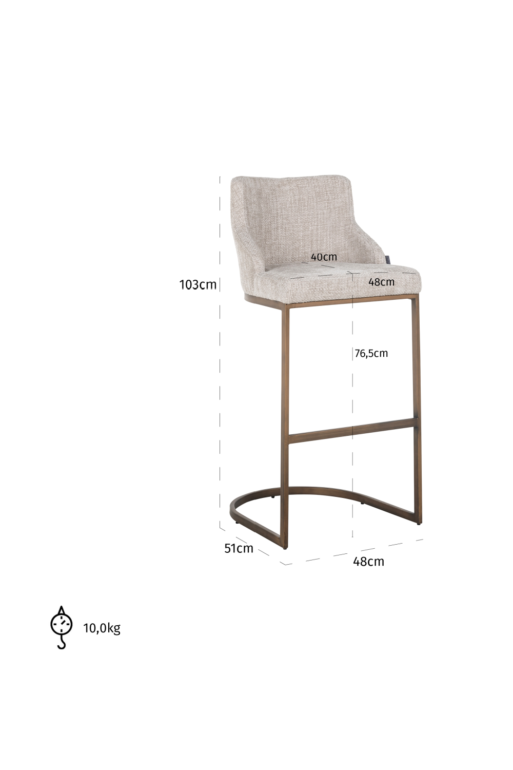 Modern Upholstered Bar Stool | Oroa.com