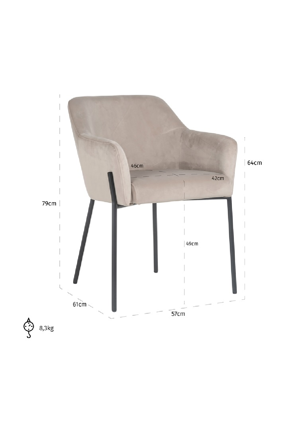 Upholstered Dining Armchair | OROA Fay | Oroa.com