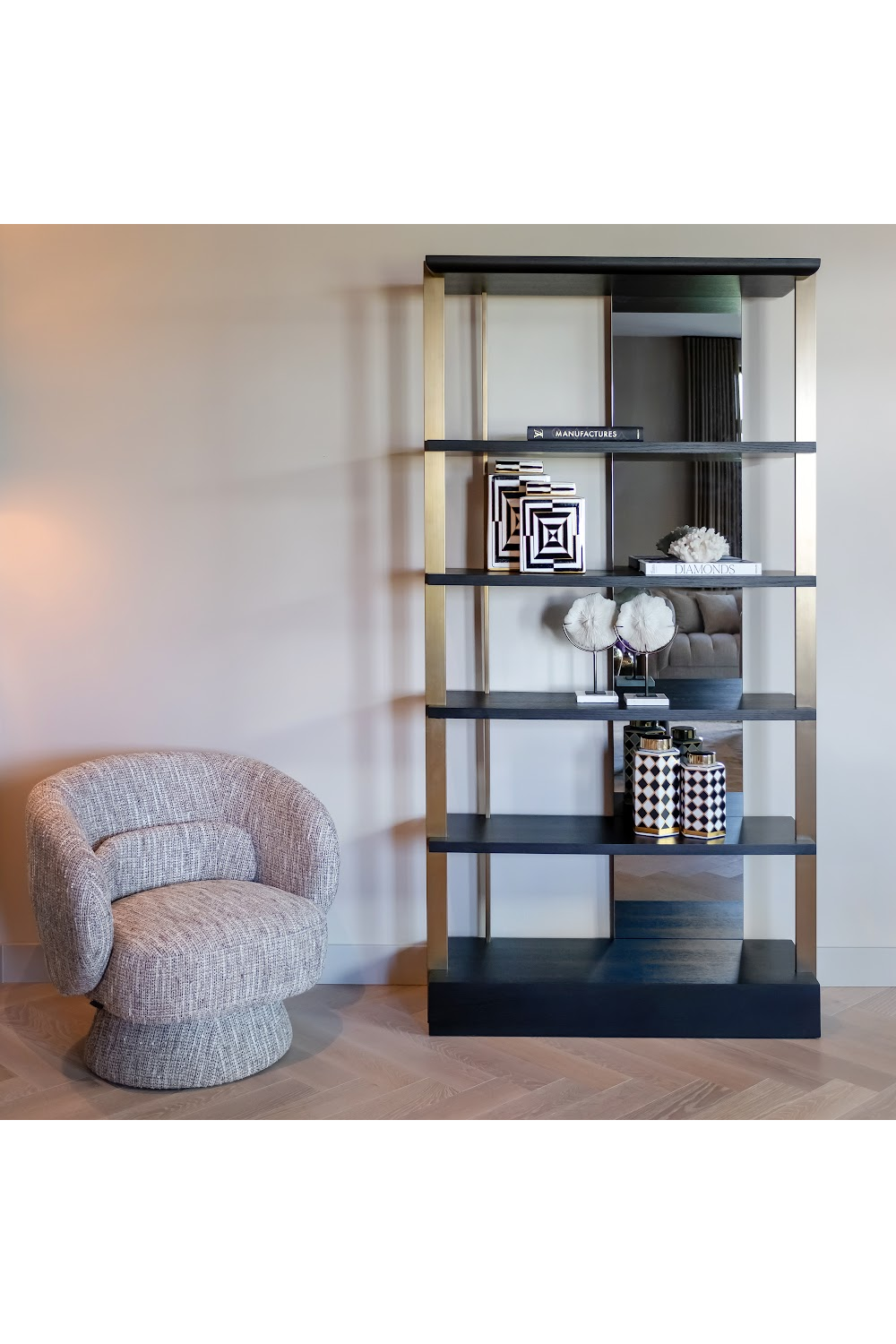 Splayed-Base Swivel Lounge Chair | Richmond Interiors Cavallo | Oroa.com