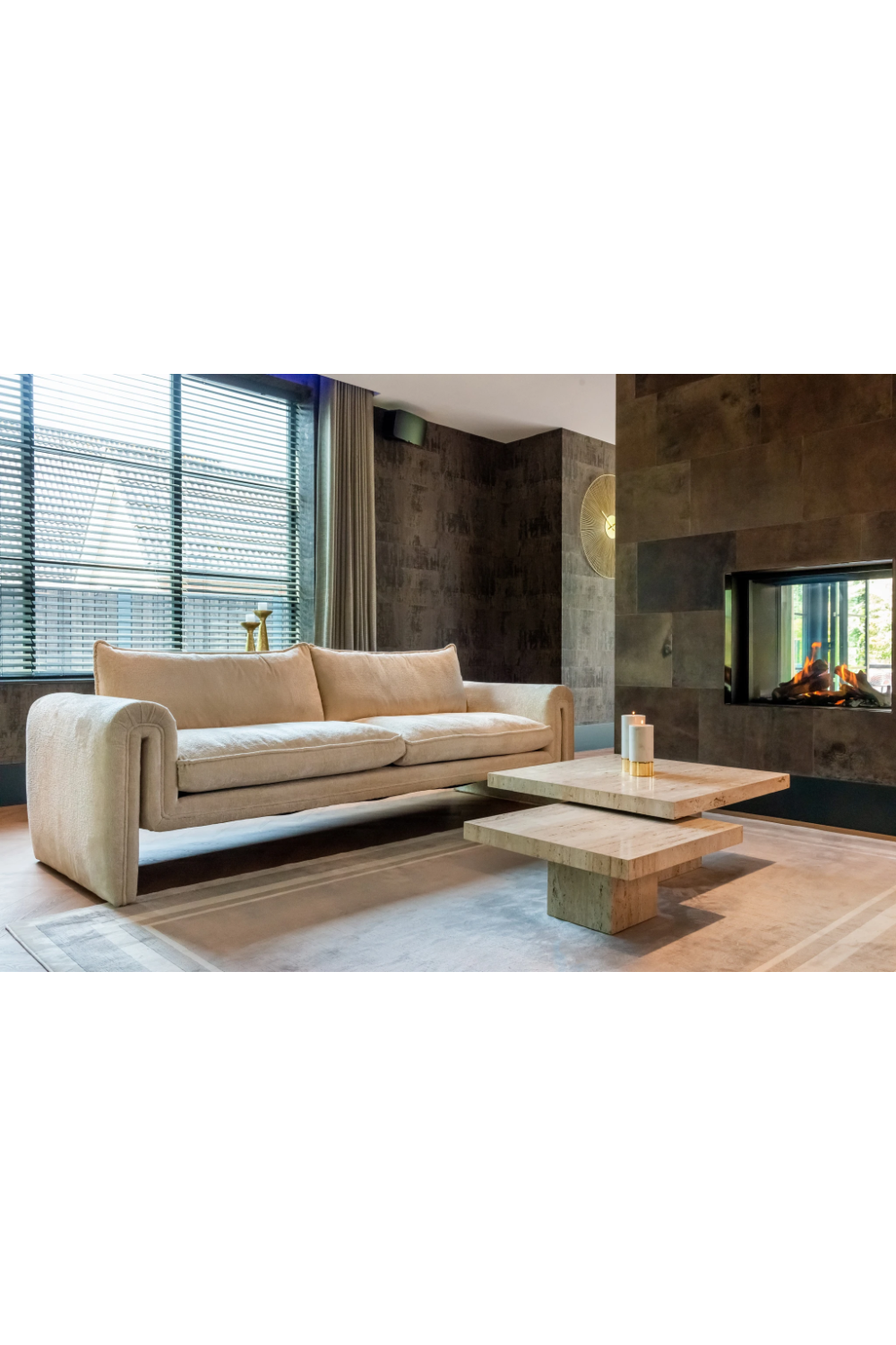 White Chenille Modern Sofa | Richmond Interiors Sandro | Oroa.com