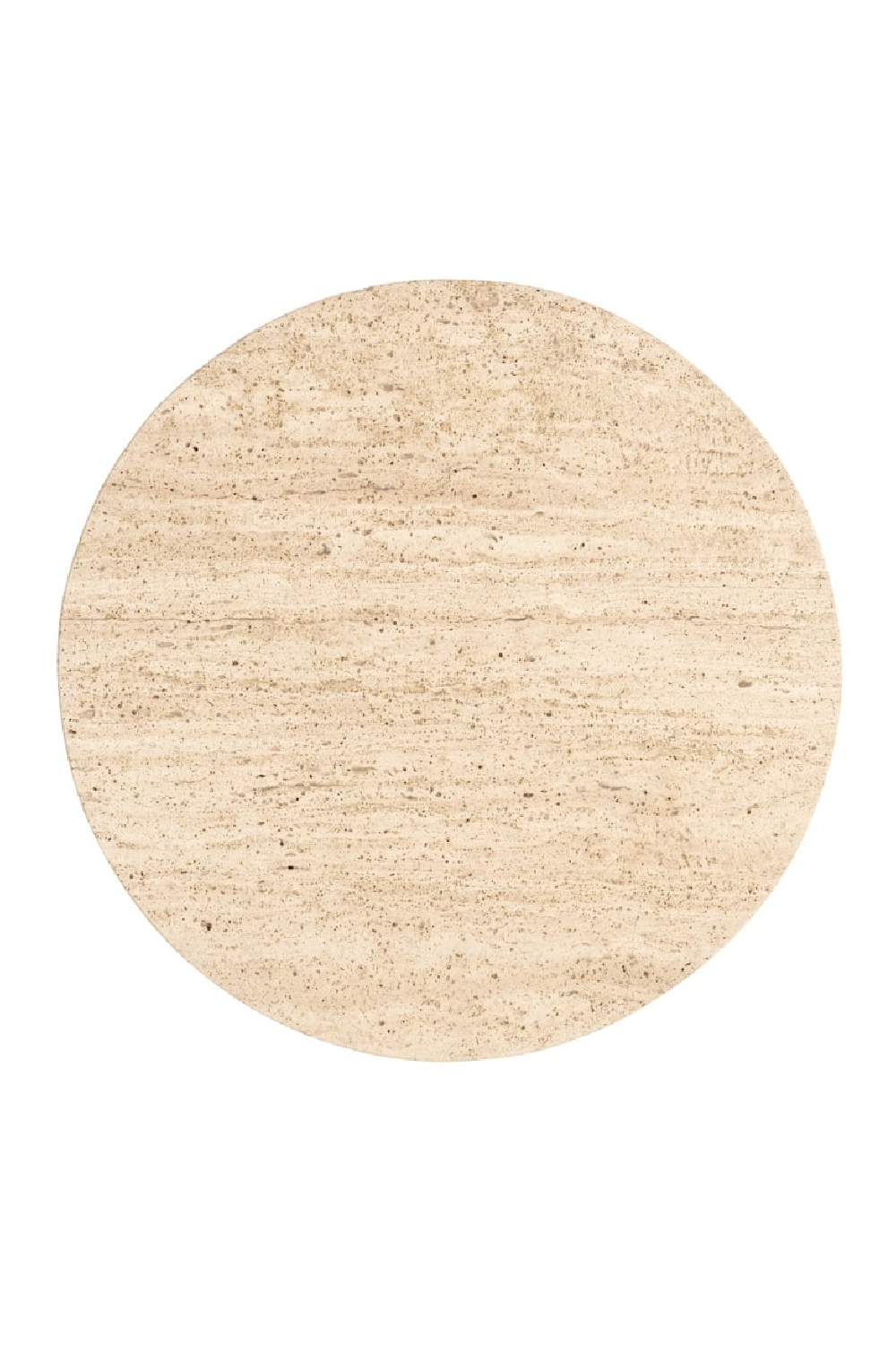 Round Travertine End Table | Oroa.com