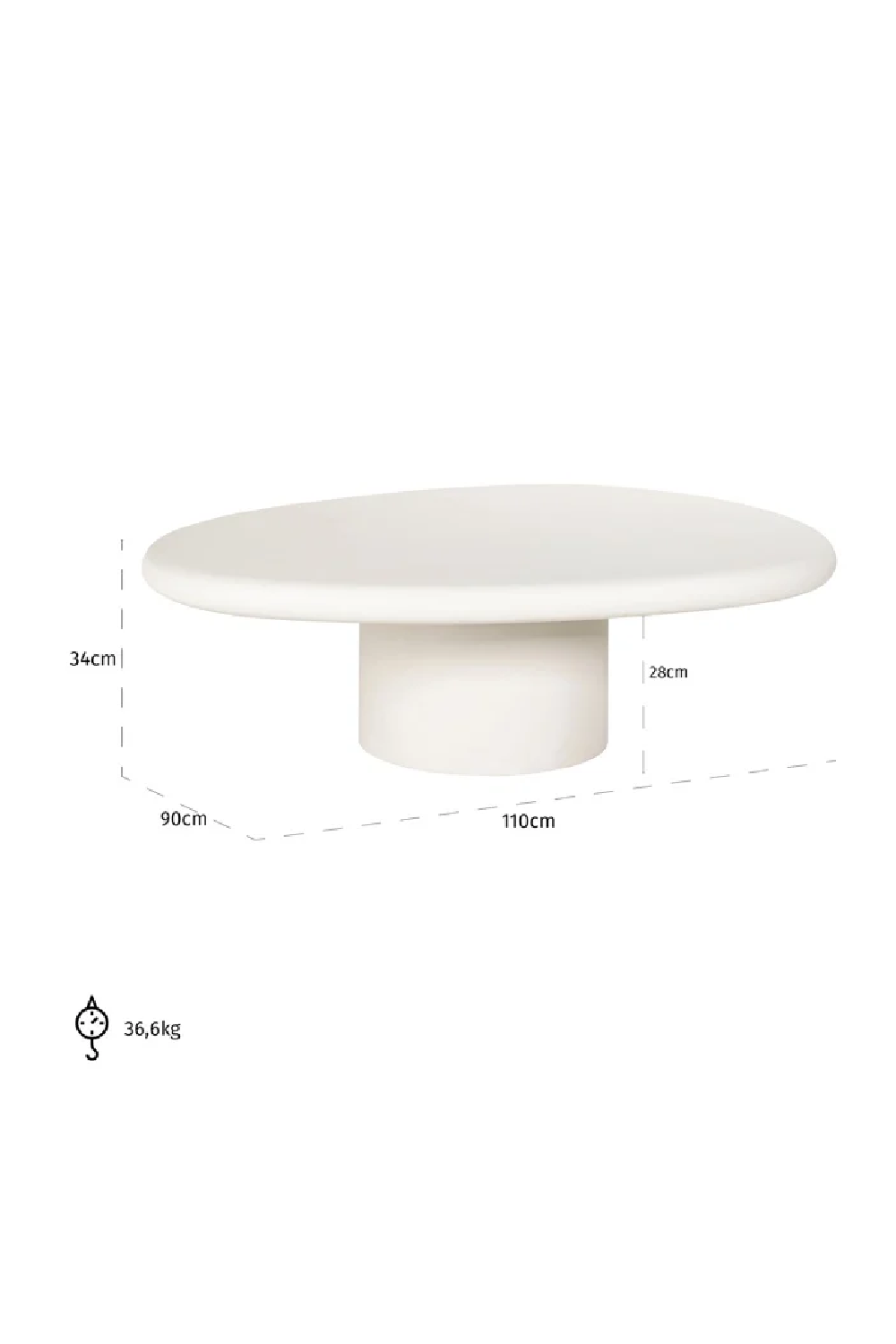 White Pebble-Shaped Coffee Table | Rcihmond Interiors Bloomstone | Oroa.com