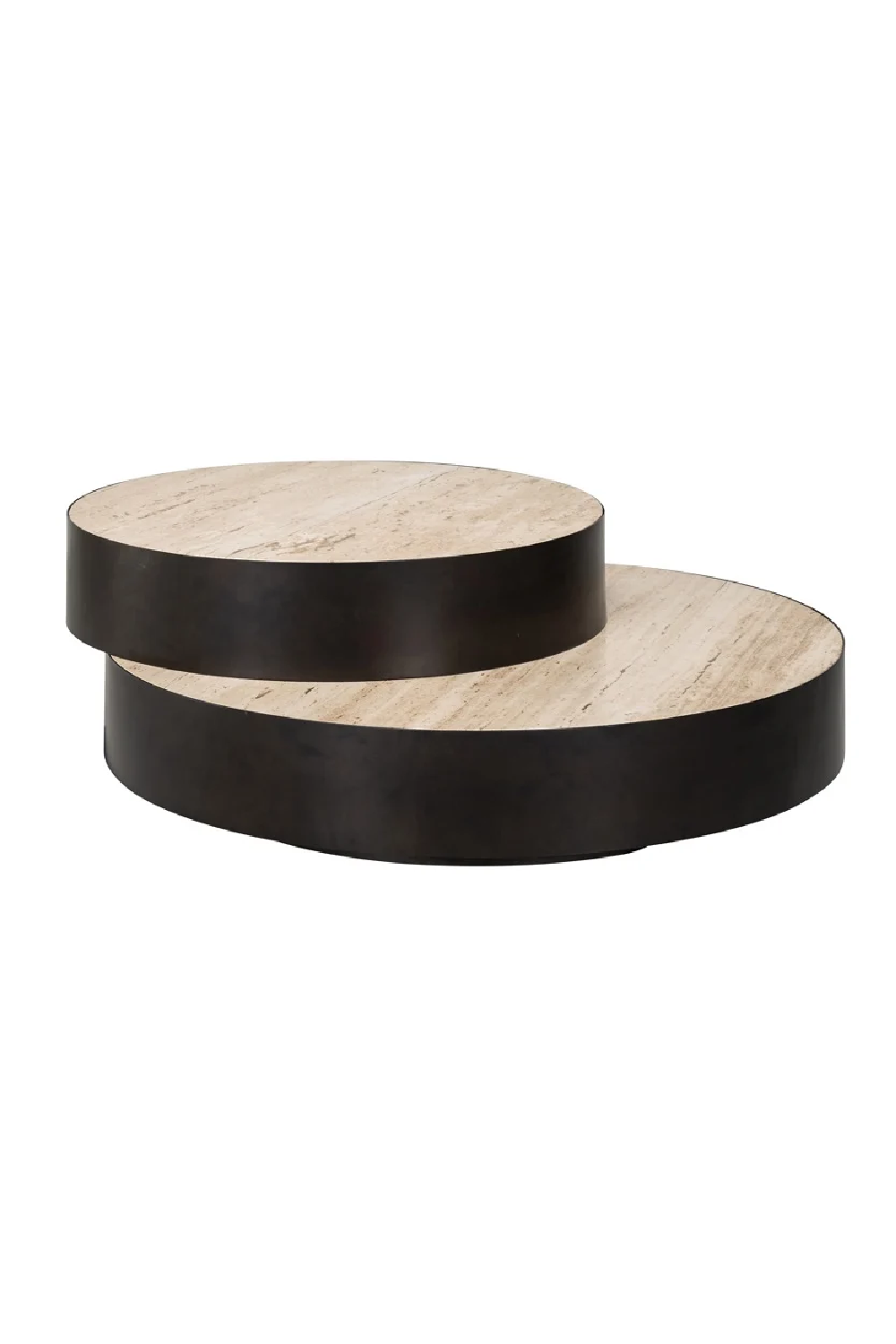 Round Travertine Layered Coffee Table | Richmond Interiors Avalon | Oroa.com