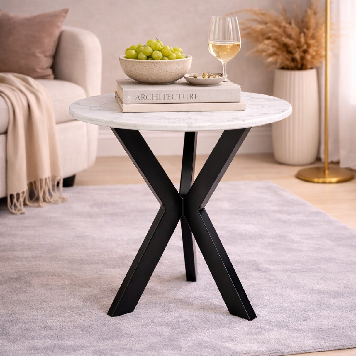 White Marble Side Table | Oroa.com