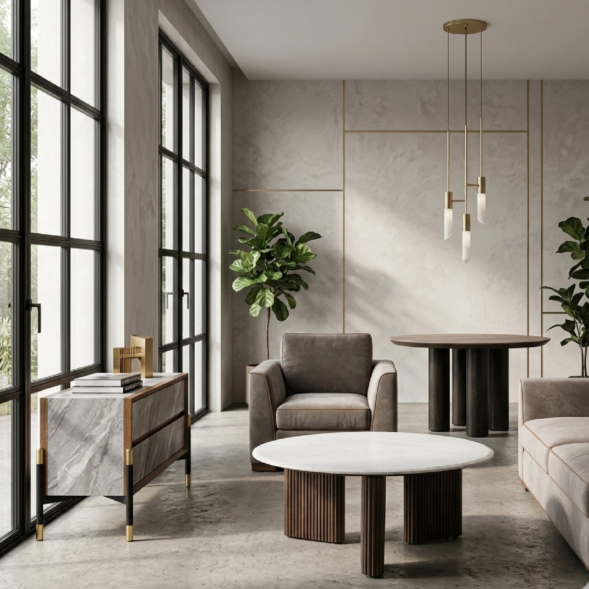 Round White Marble Coffee Table | Oroa.com