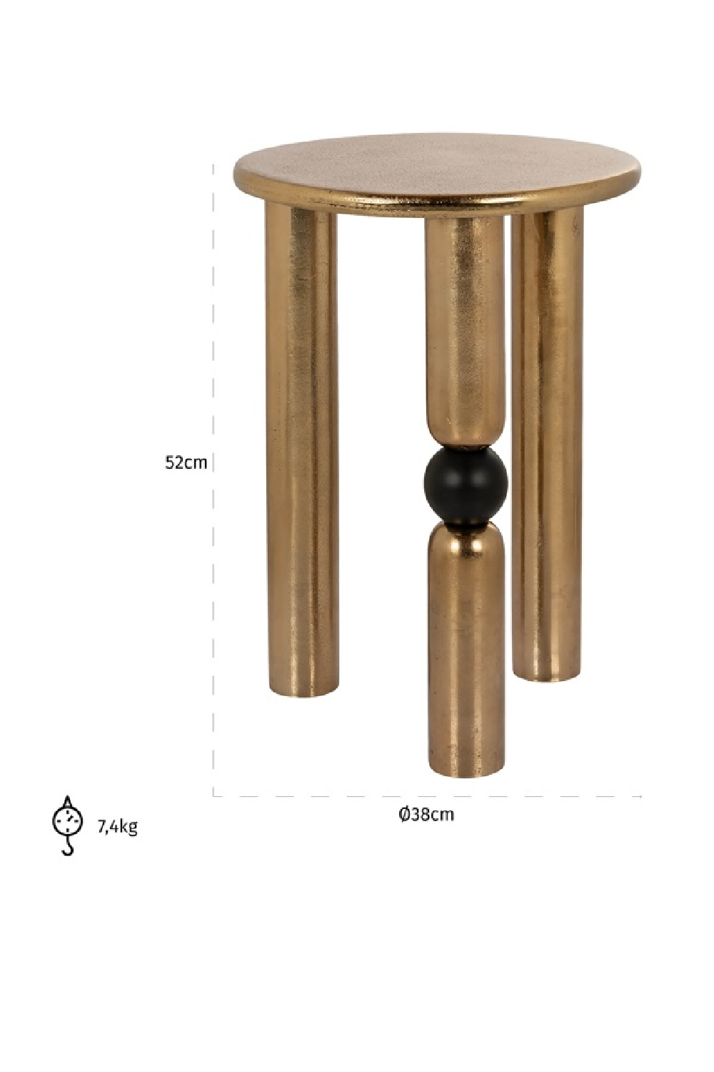 Gold Round Side Table | Oroa.com