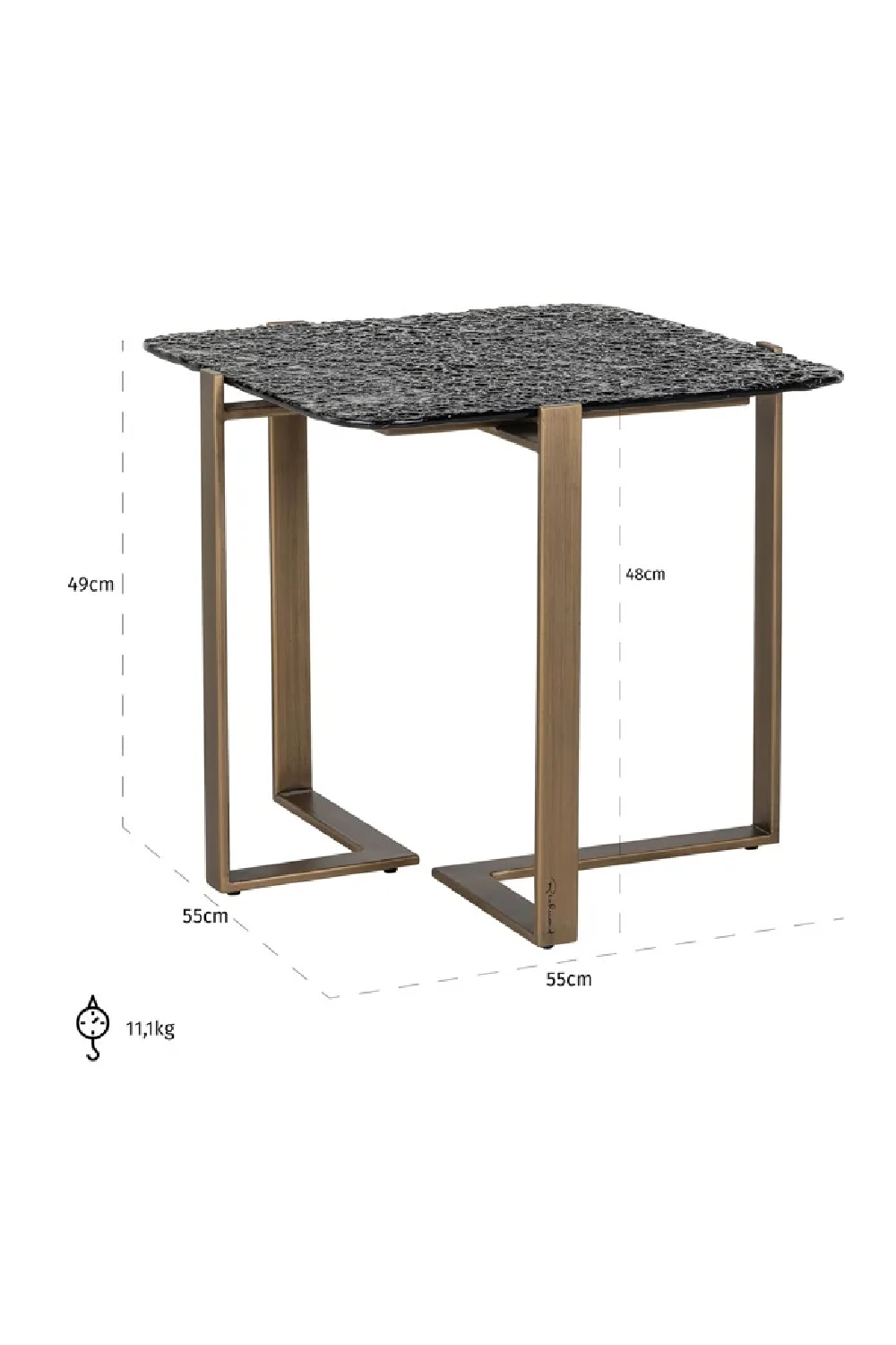 Textured Glass Side Table | Richmond Interiors Sterling | Oroa.com