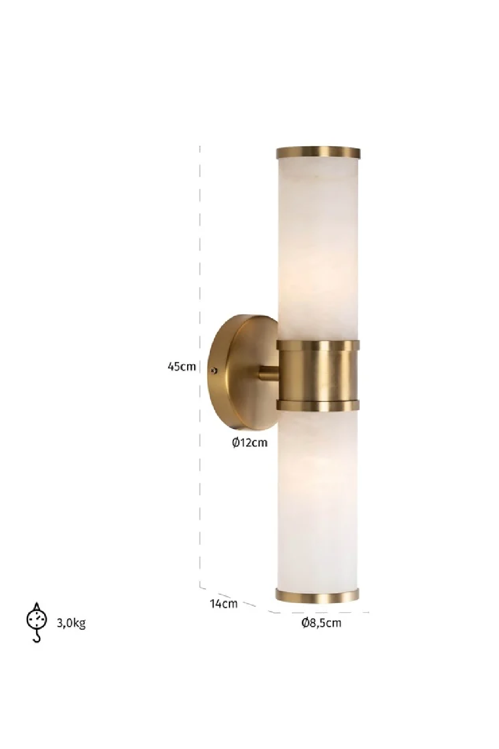 White Tubular Wall Lamp | Richmond Interiors Charlize | Oroa.com