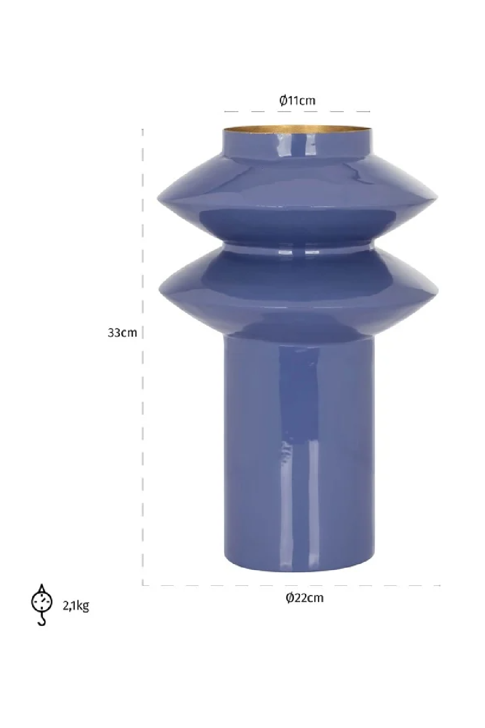Blue Iron Modern Vase | Oroa.com