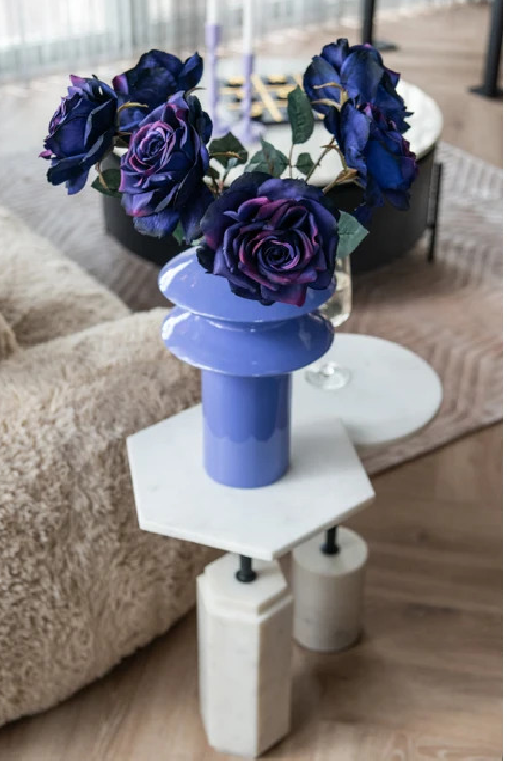 Blue Iron Modern Vase | Oroa.com