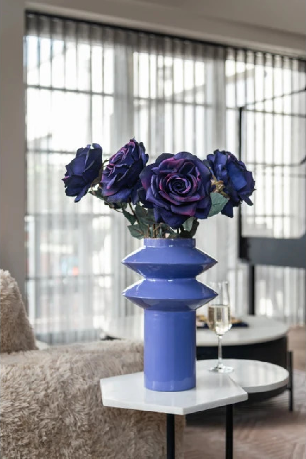Blue Iron Modern Vase | Oroa.com