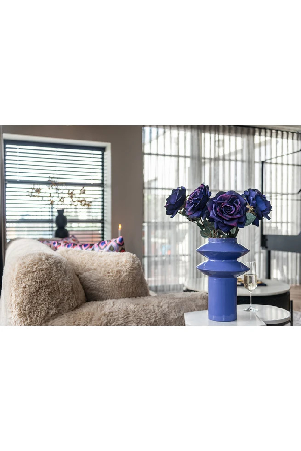 Blue Iron Modern Vase | Oroa.com