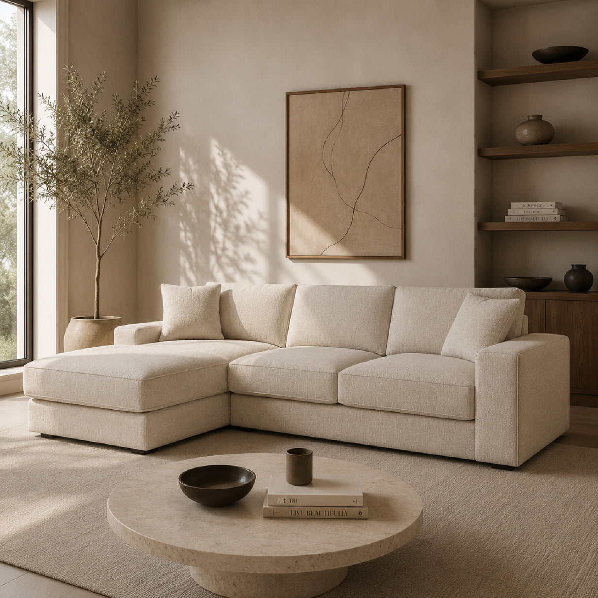 Beige Minimalist Sofa Set | Oroa.com