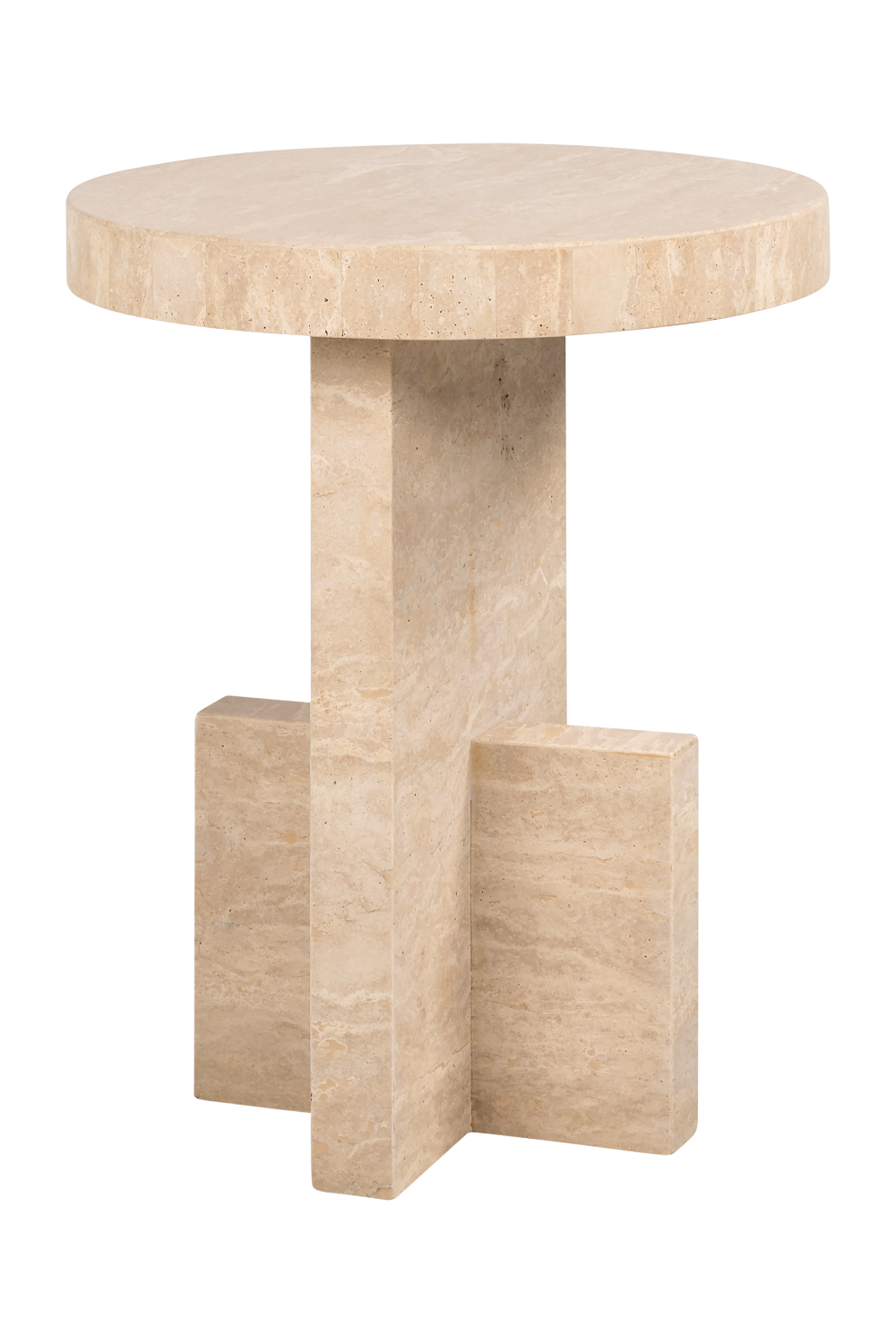 Beige Travertine End Table | Richmond Interiors Biltmore | Oroa.com