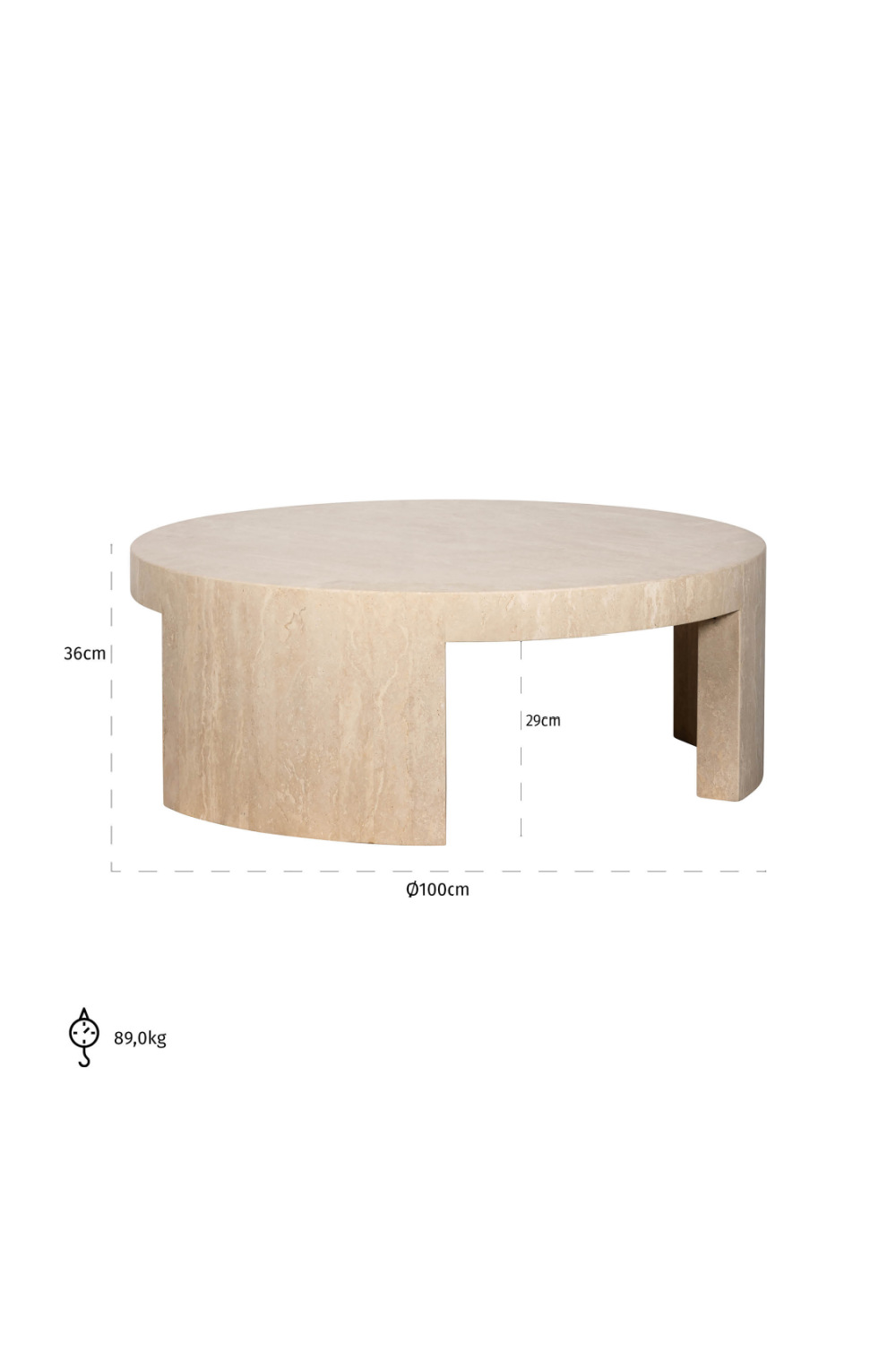Beige Travertine Round Coffee Table | Richmond Interiors Biltmore | Oroa.com
