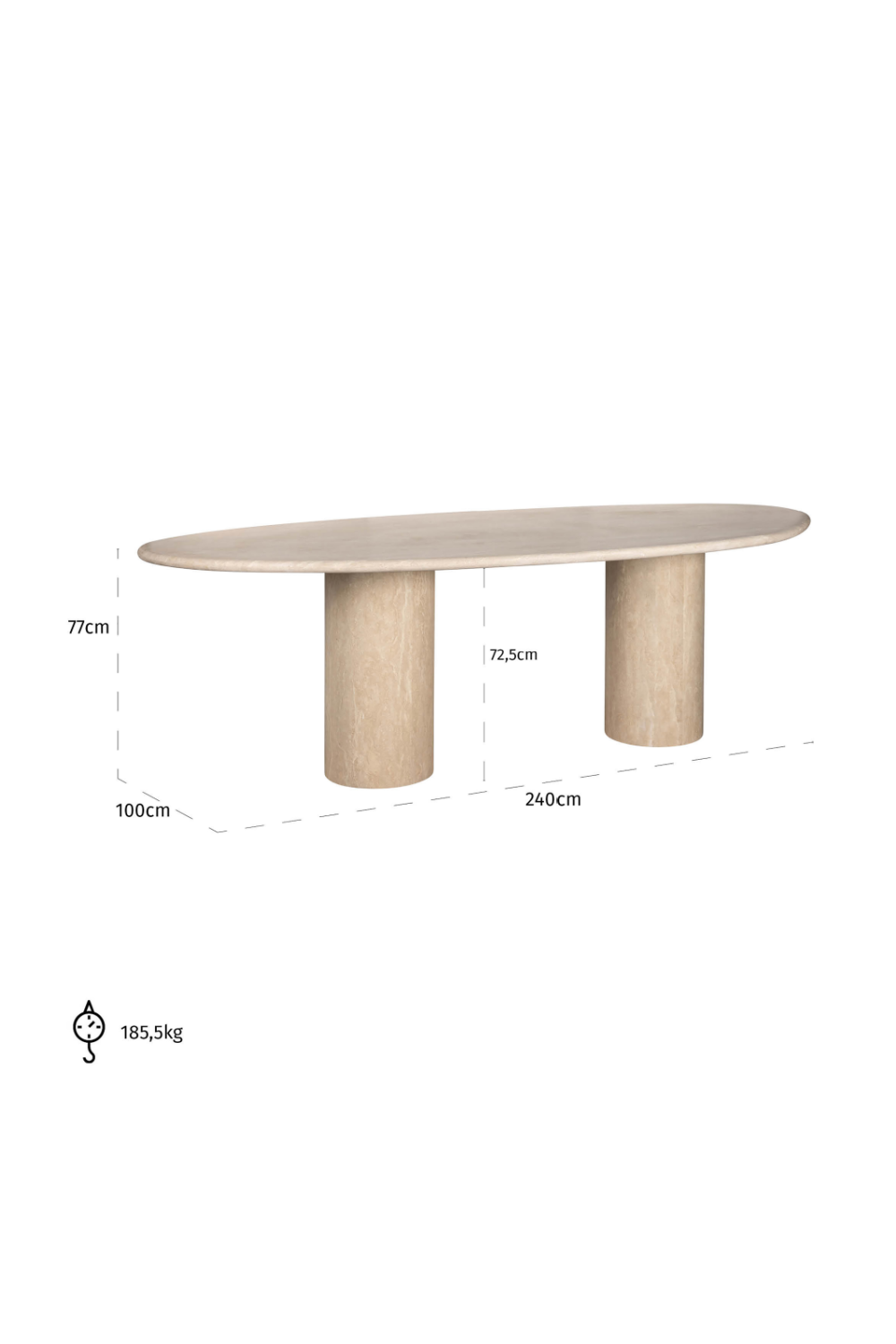Organic-Shaped Travertine Dining Table | Oroa.com