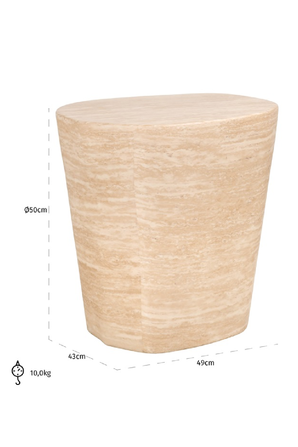 Travertine Side Table | Richmond Interiors Fictus | Oroa.com