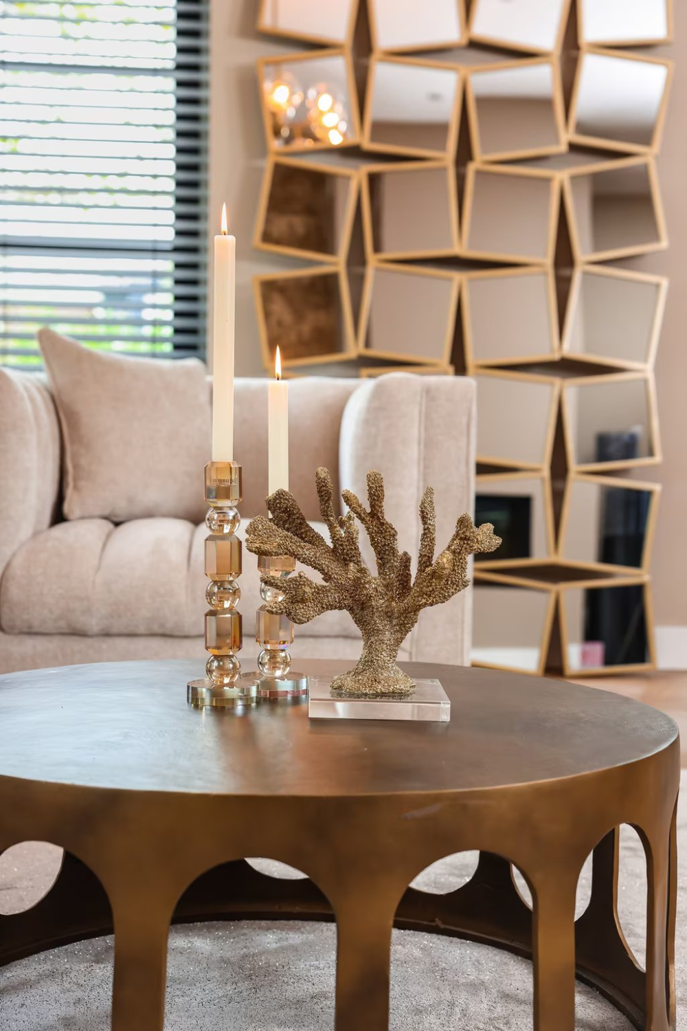 Gold Round Coffee Table | Oroa.com