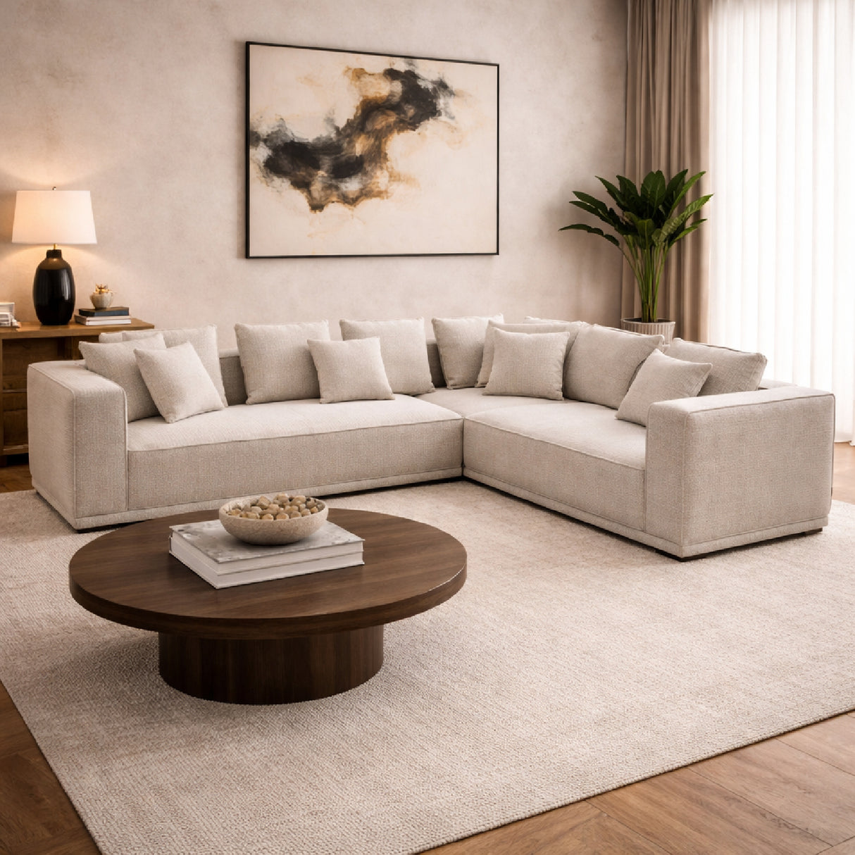 Beige Chenille Sofa | Oroa.com