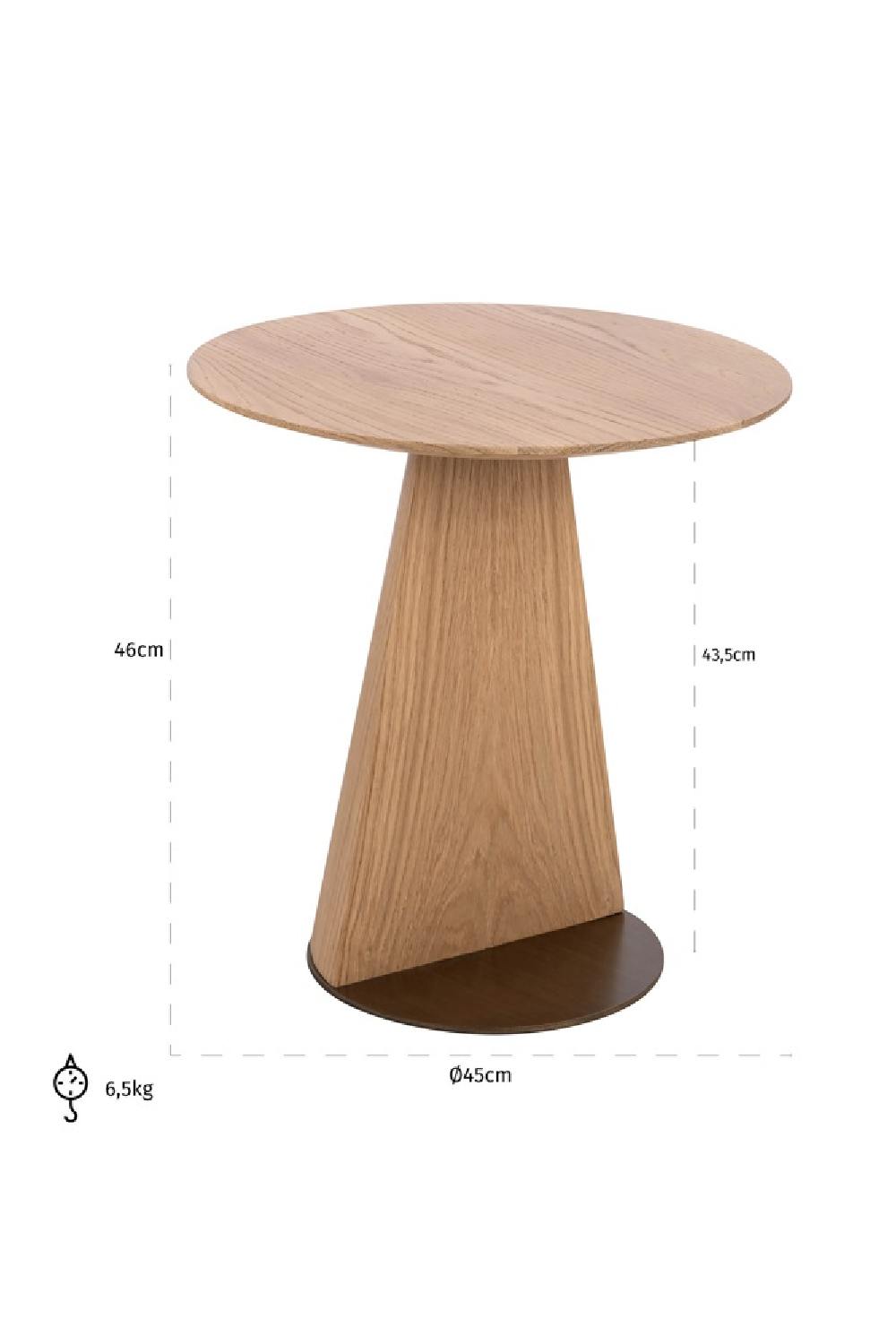 Oak Conical Sofa Table | Oroa.com